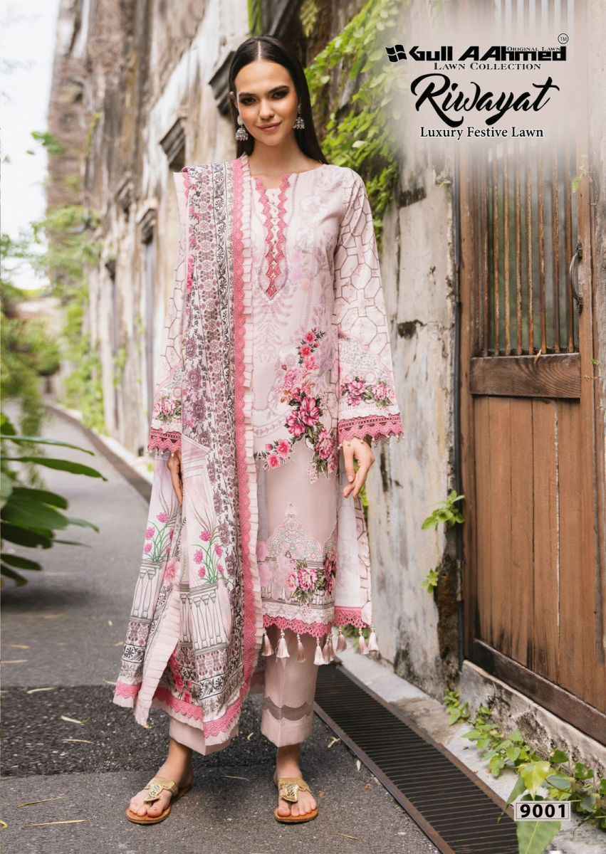 Gull Aahmed Riwayat Vol 9 Wholesale Lawn Cotton Dress Material ( 6 pcs Catalogue )