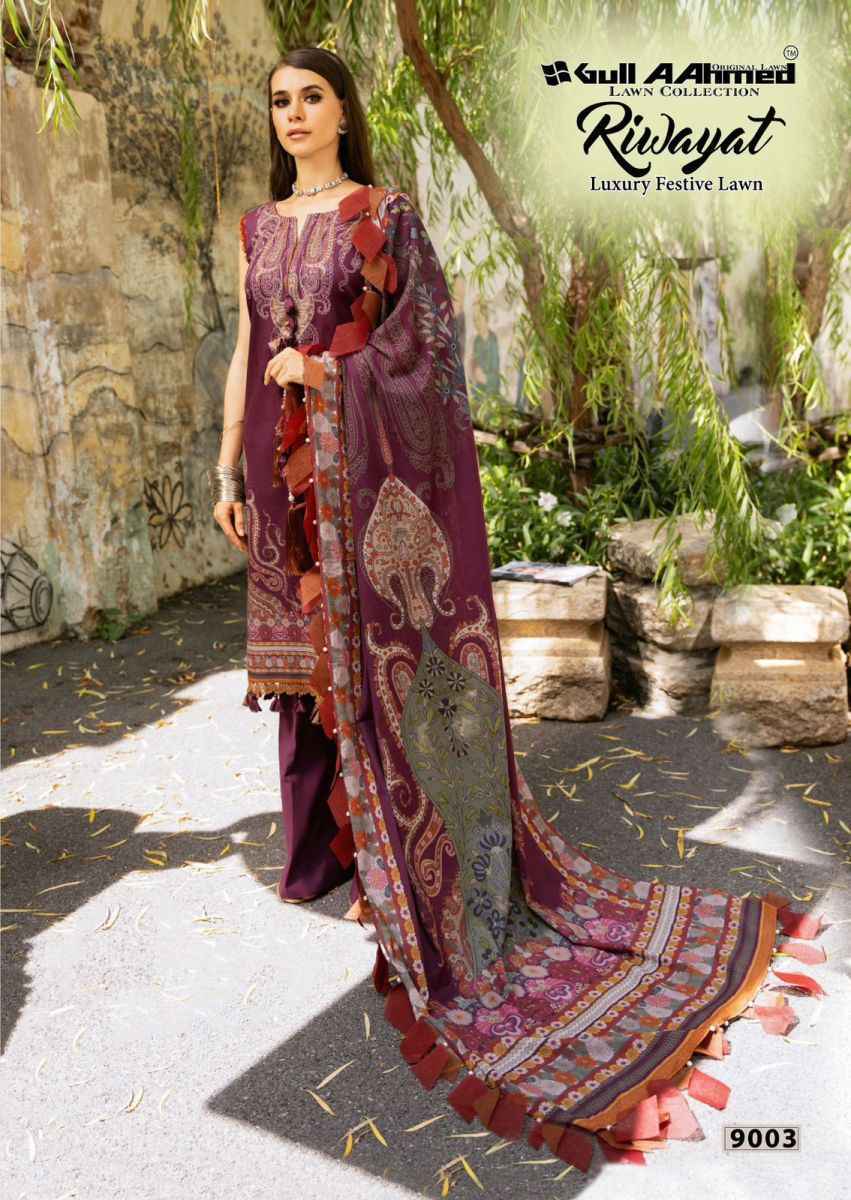 Gull Aahmed Riwayat Vol 9 Wholesale Lawn Cotton Dress Material ( 6 pcs Catalogue )