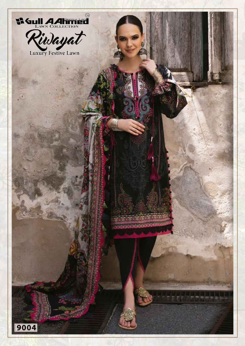 Gull Aahmed Riwayat Vol 9 Wholesale Lawn Cotton Dress Material ( 6 pcs Catalogue )
