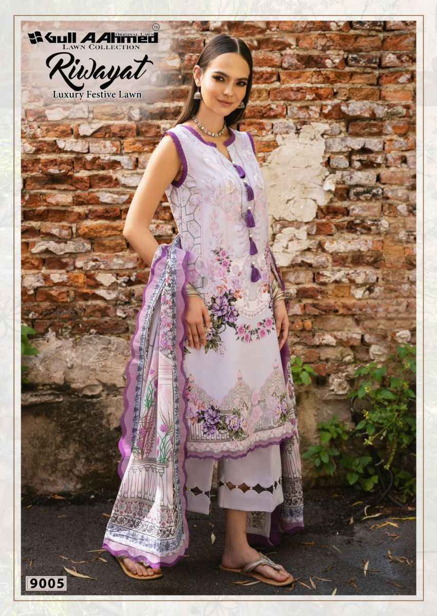 Gull Aahmed Riwayat Vol 9 Wholesale Lawn Cotton Dress Material ( 6 pcs Catalogue )