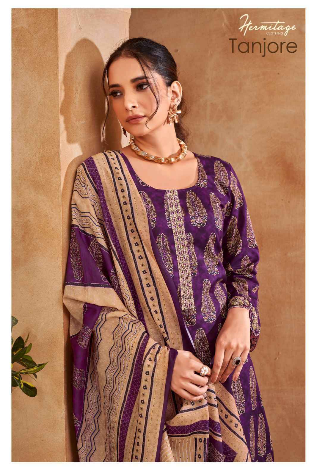 Hermitage Tanjore Wholesale Ladies Designer Dress Material ( 6 Pcs Catalog )