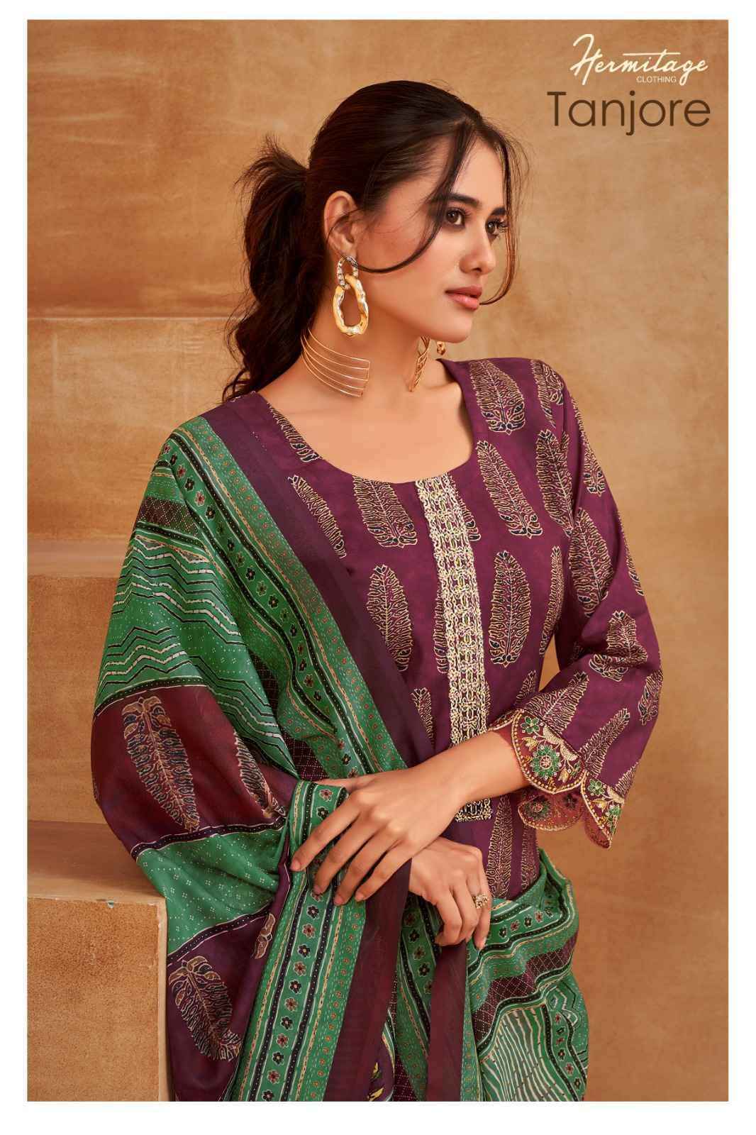 Hermitage Tanjore Wholesale Ladies Designer Dress Material ( 6 Pcs Catalog )