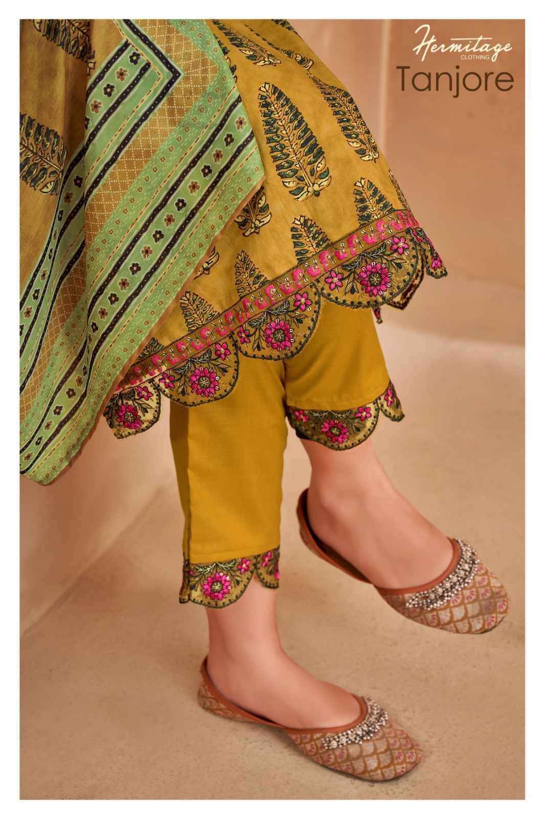 Hermitage Tanjore Wholesale Ladies Designer Dress Material ( 6 Pcs Catalog )