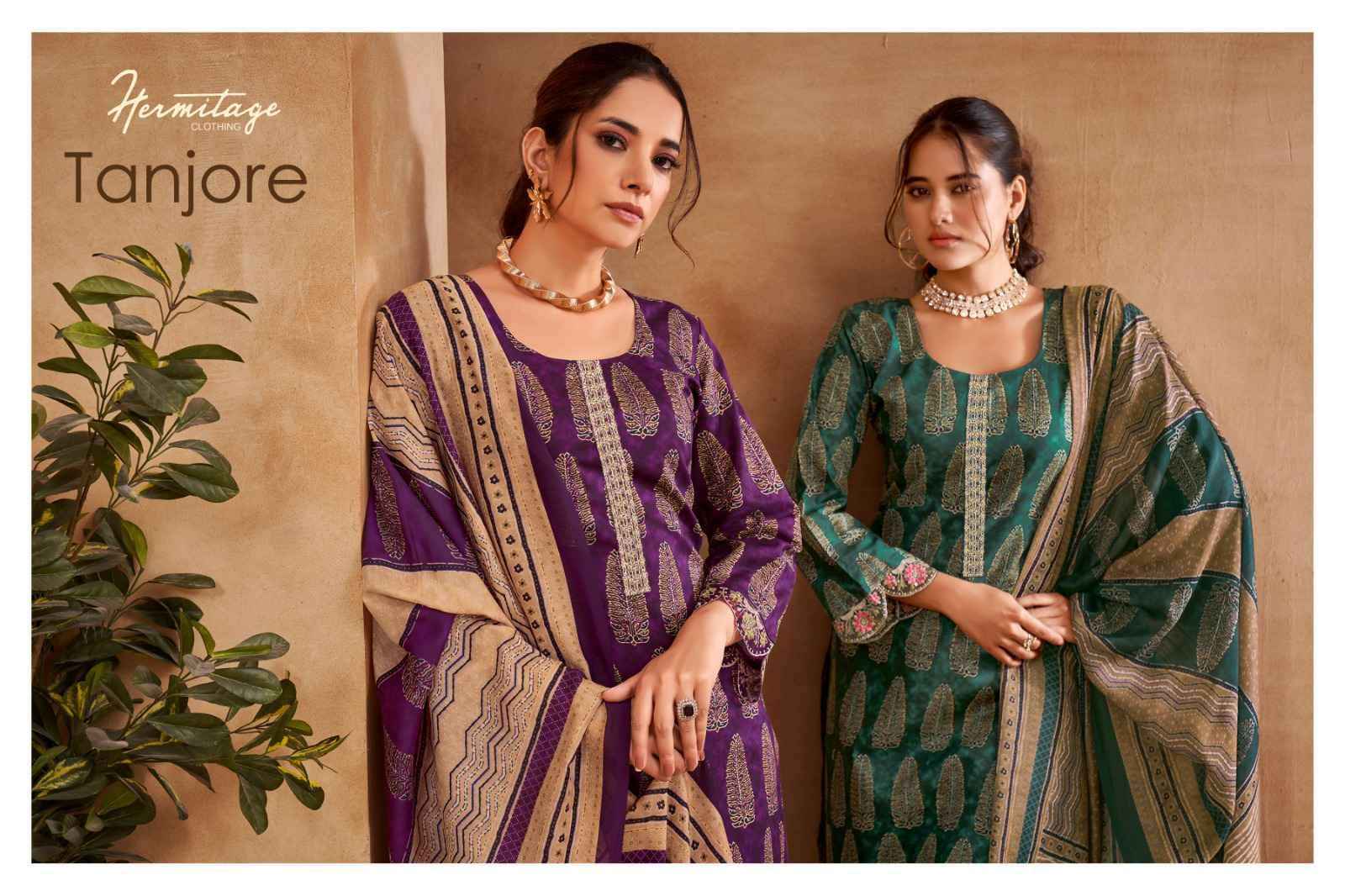Hermitage Tanjore Wholesale Ladies Designer Dress Material ( 6 Pcs Catalog )