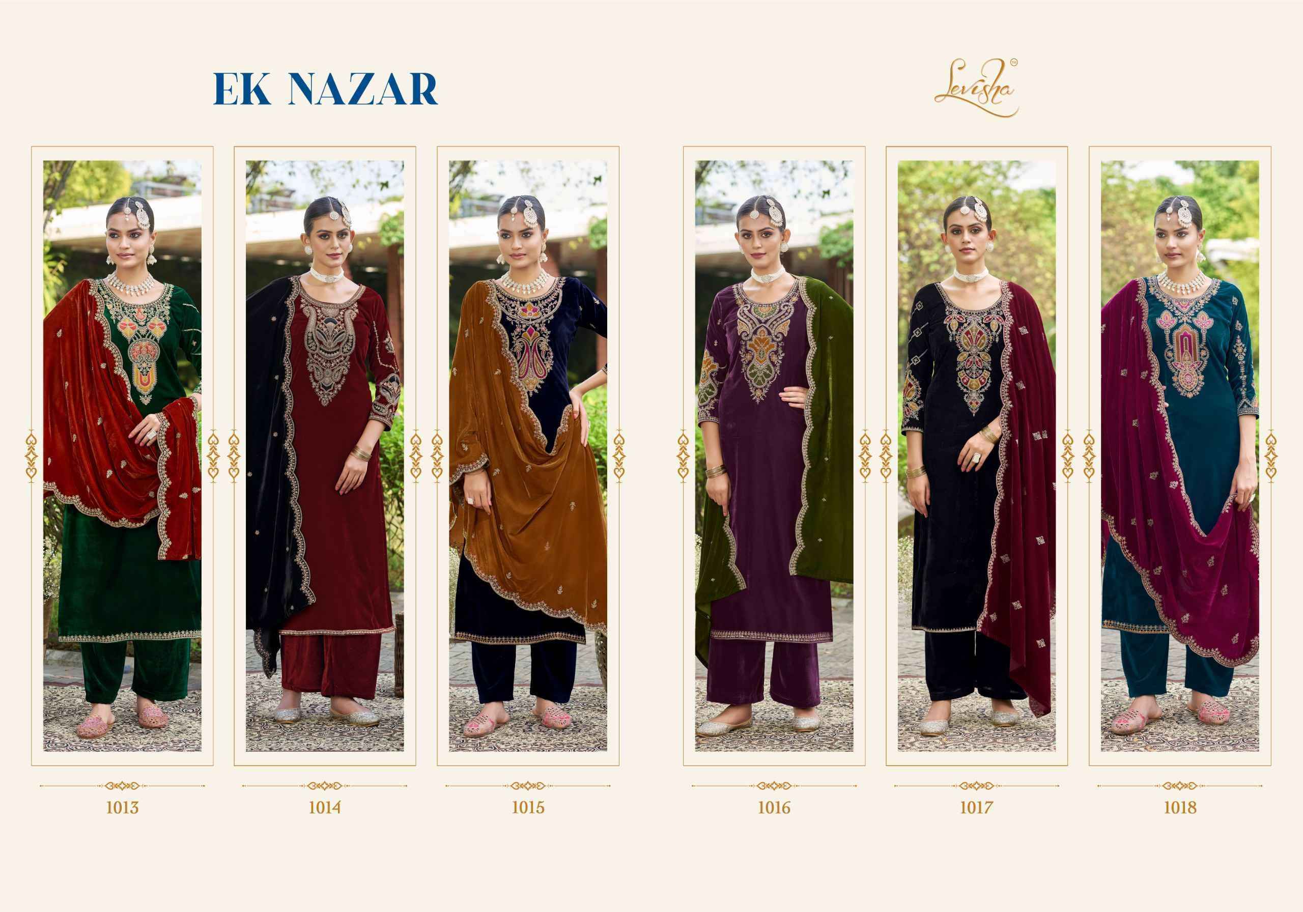 Levisha Ek Nazar Velvet Wholesale Ladies Dress Material ( 6 Pcs Catalogue )