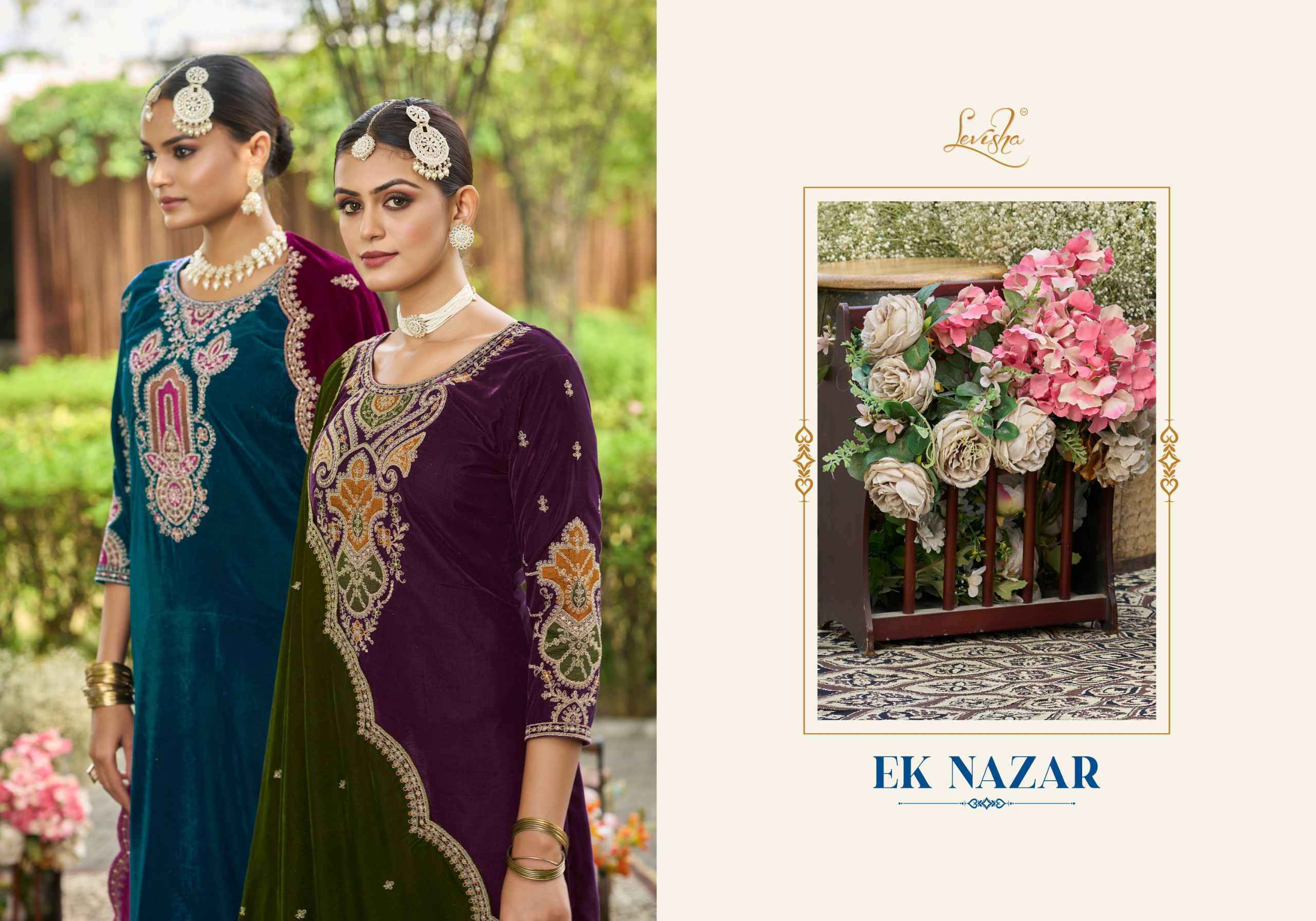 Levisha Ek Nazar Velvet Wholesale Ladies Dress Material ( 6 Pcs Catalogue )