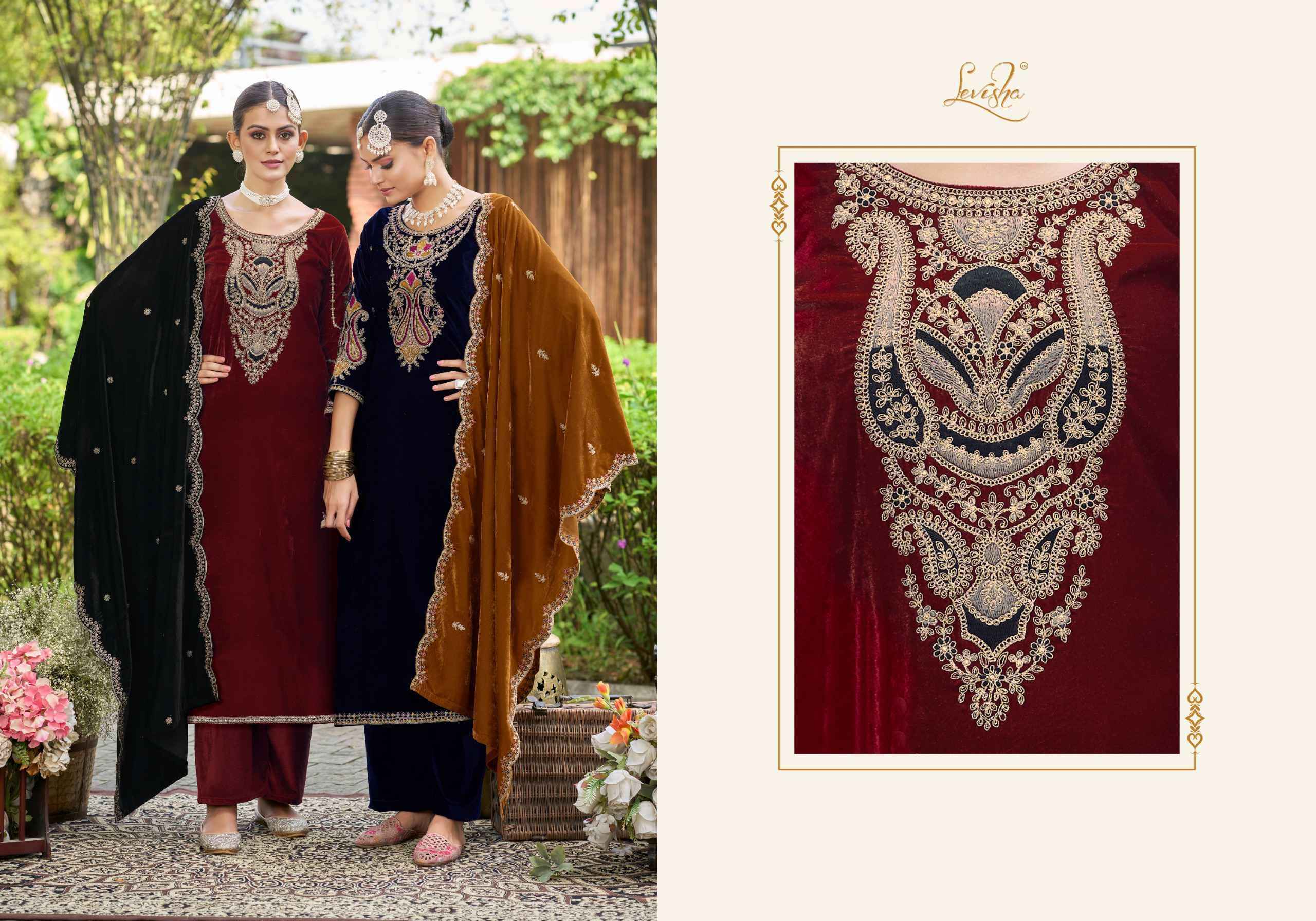 Levisha Ek Nazar Velvet Wholesale Ladies Dress Material ( 6 Pcs Catalogue )