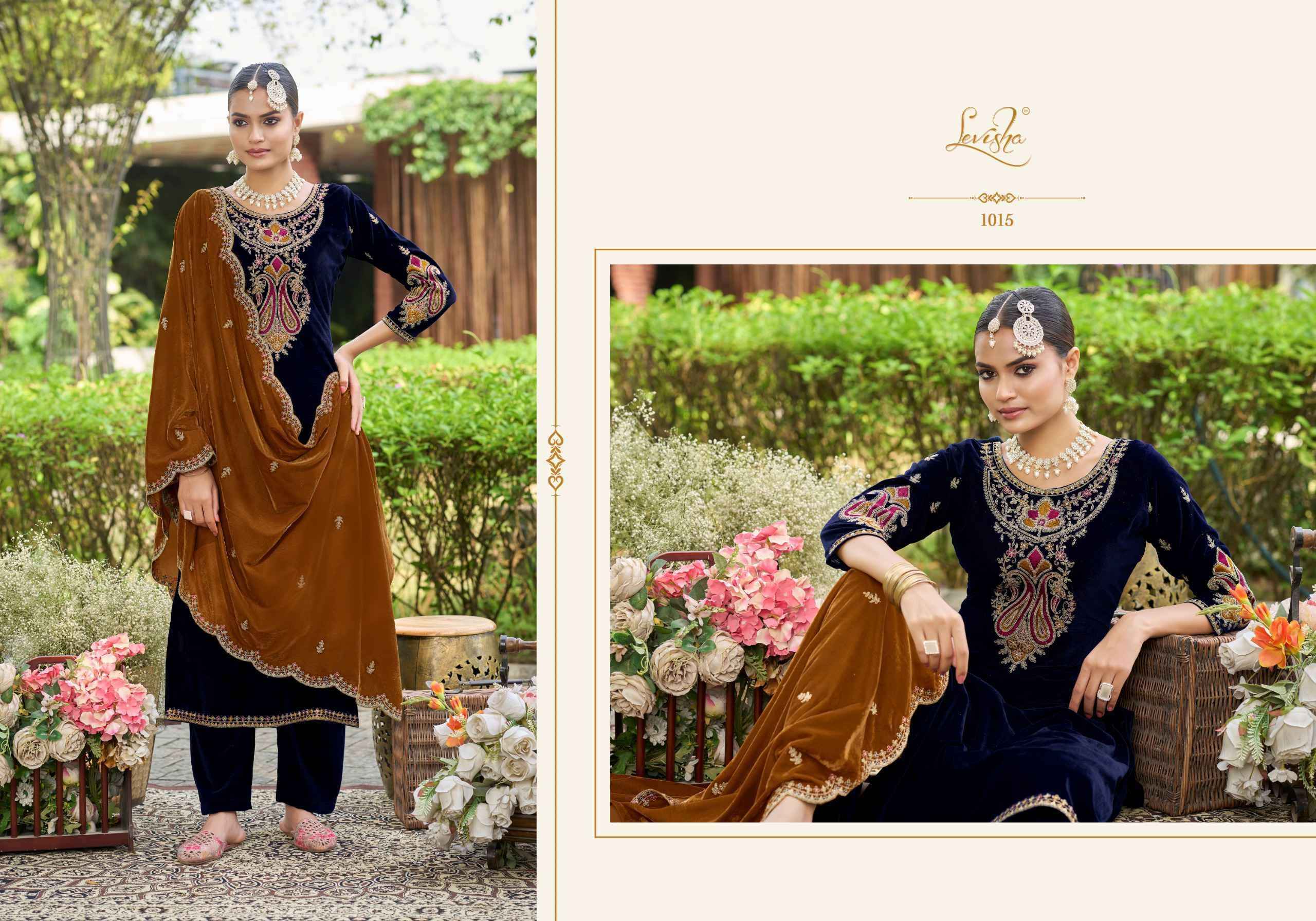 Levisha Ek Nazar Velvet Wholesale Ladies Dress Material ( 6 Pcs Catalogue )