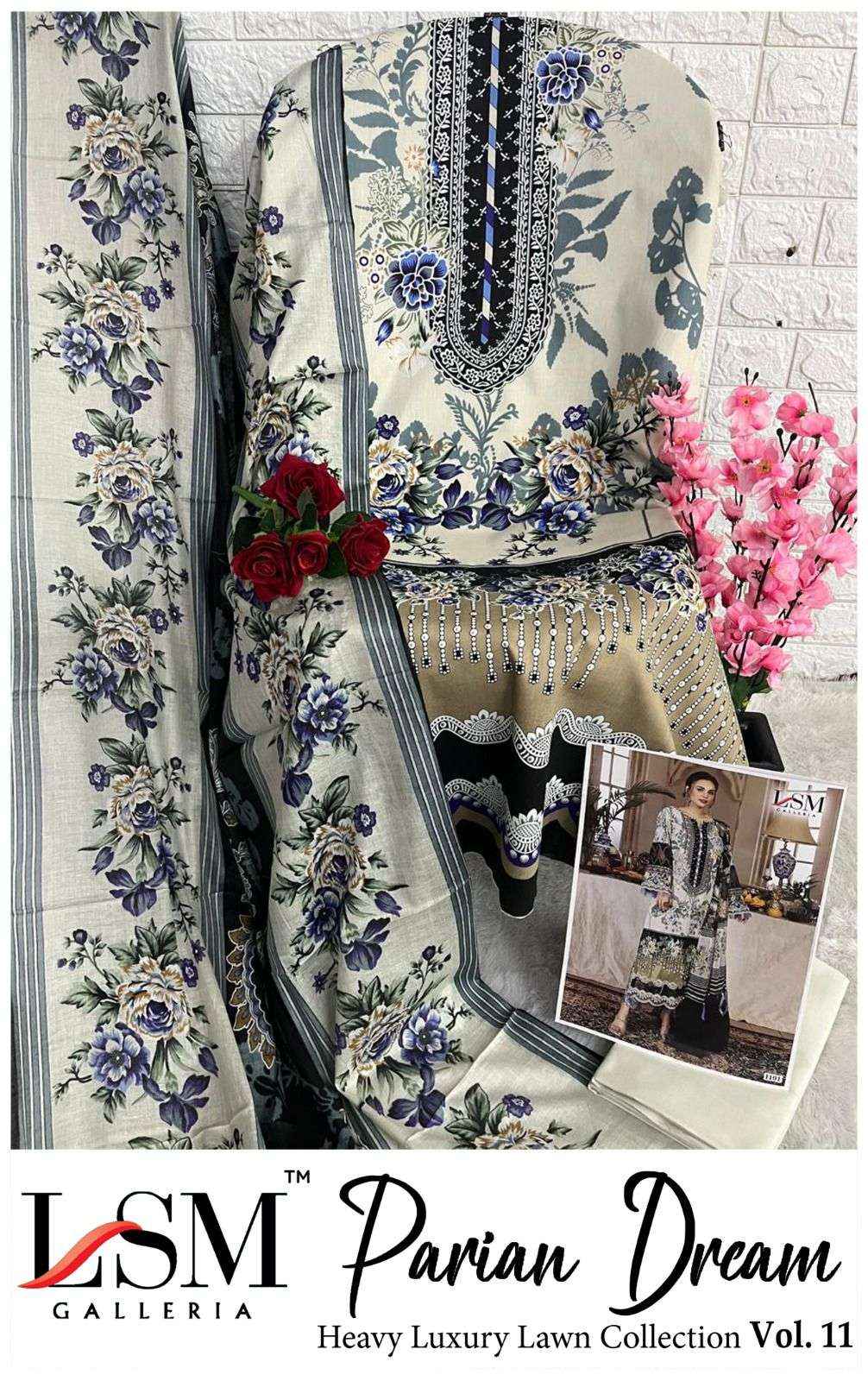 Lsm Galleria Parian Dream Vol-11 Lawn Cotton Pakistani Salwar Kameez ( 6 Pcs Catalogue )