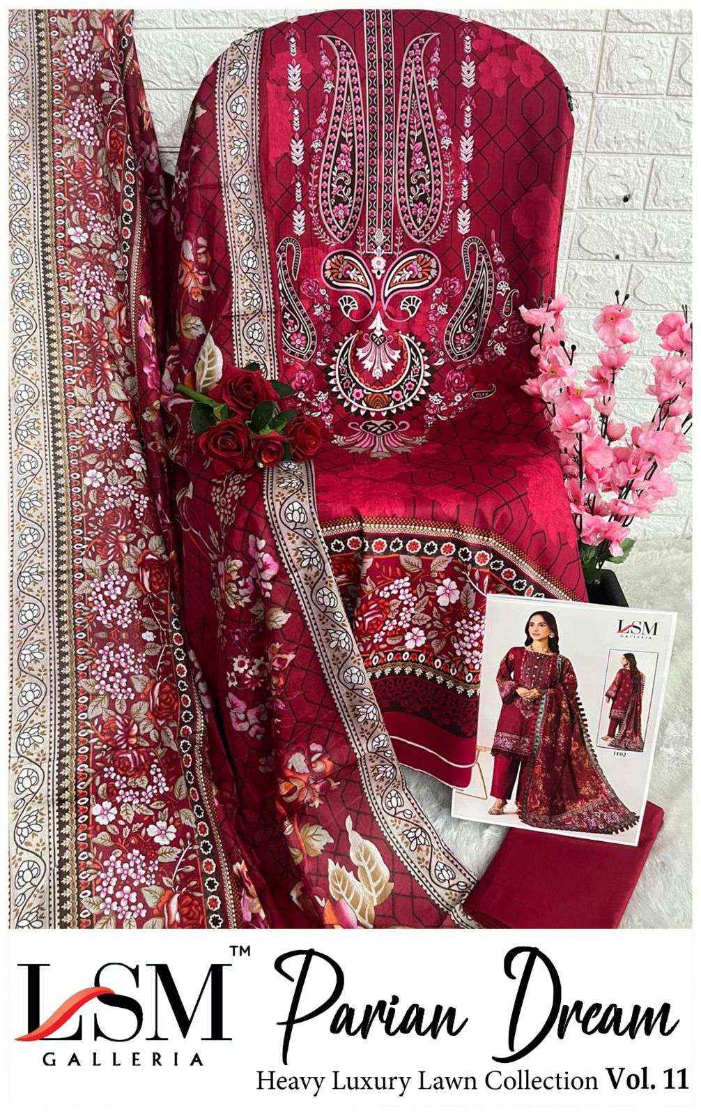 Lsm Galleria Parian Dream Vol-11 Lawn Cotton Pakistani Salwar Kameez ( 6 Pcs Catalogue )