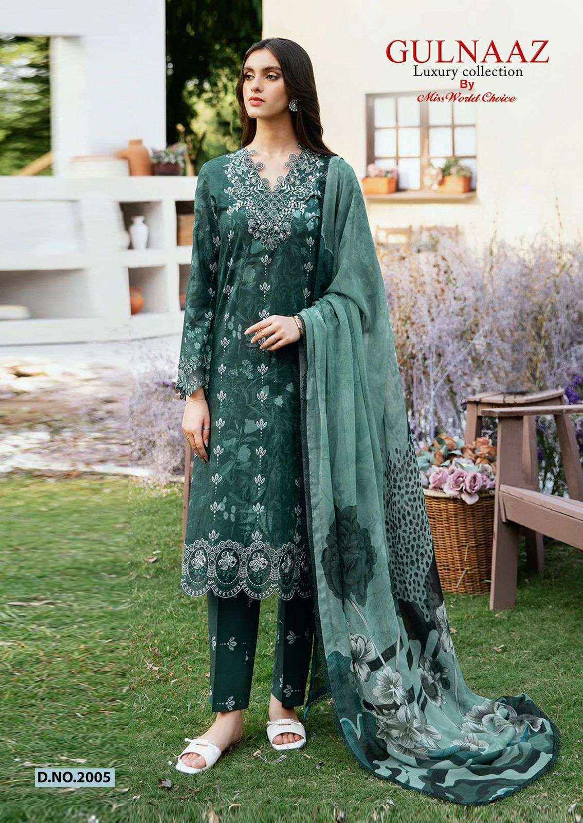 MISS WORLD CHOICE GULNAZ VOL 2 COTTON DIGITAL KARACHI PRINT SUIT ( 6 PCS CATALOGUE )