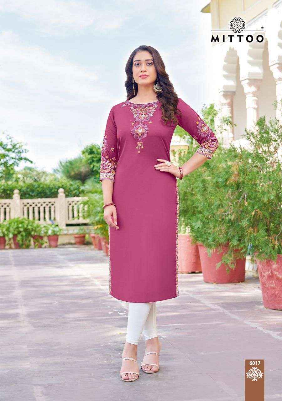 Mittoo Fashion Rihana Vol 3 Wholesale Rayon Kurti With Price ( 6 Pcs Catalogue )
