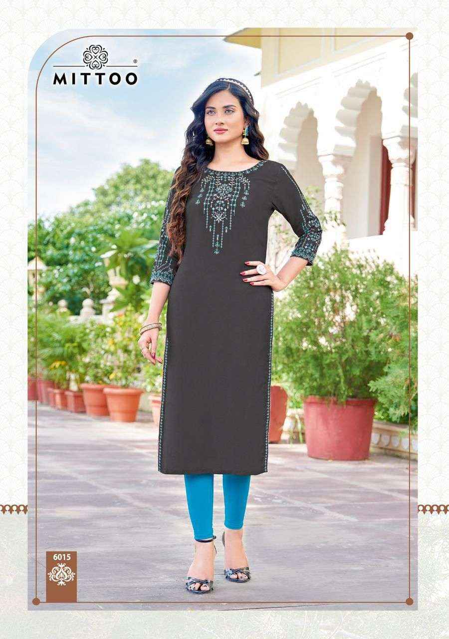 Mittoo Fashion Rihana Vol 3 Wholesale Rayon Kurti With Price ( 6 Pcs Catalogue )