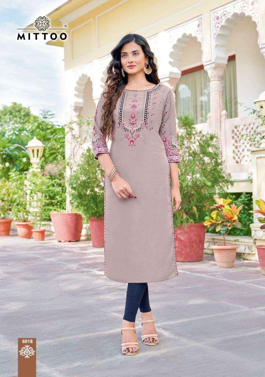Mittoo Fashion Rihana Vol 3 Wholesale Rayon Kurti With Price ( 6 Pcs Catalogue )