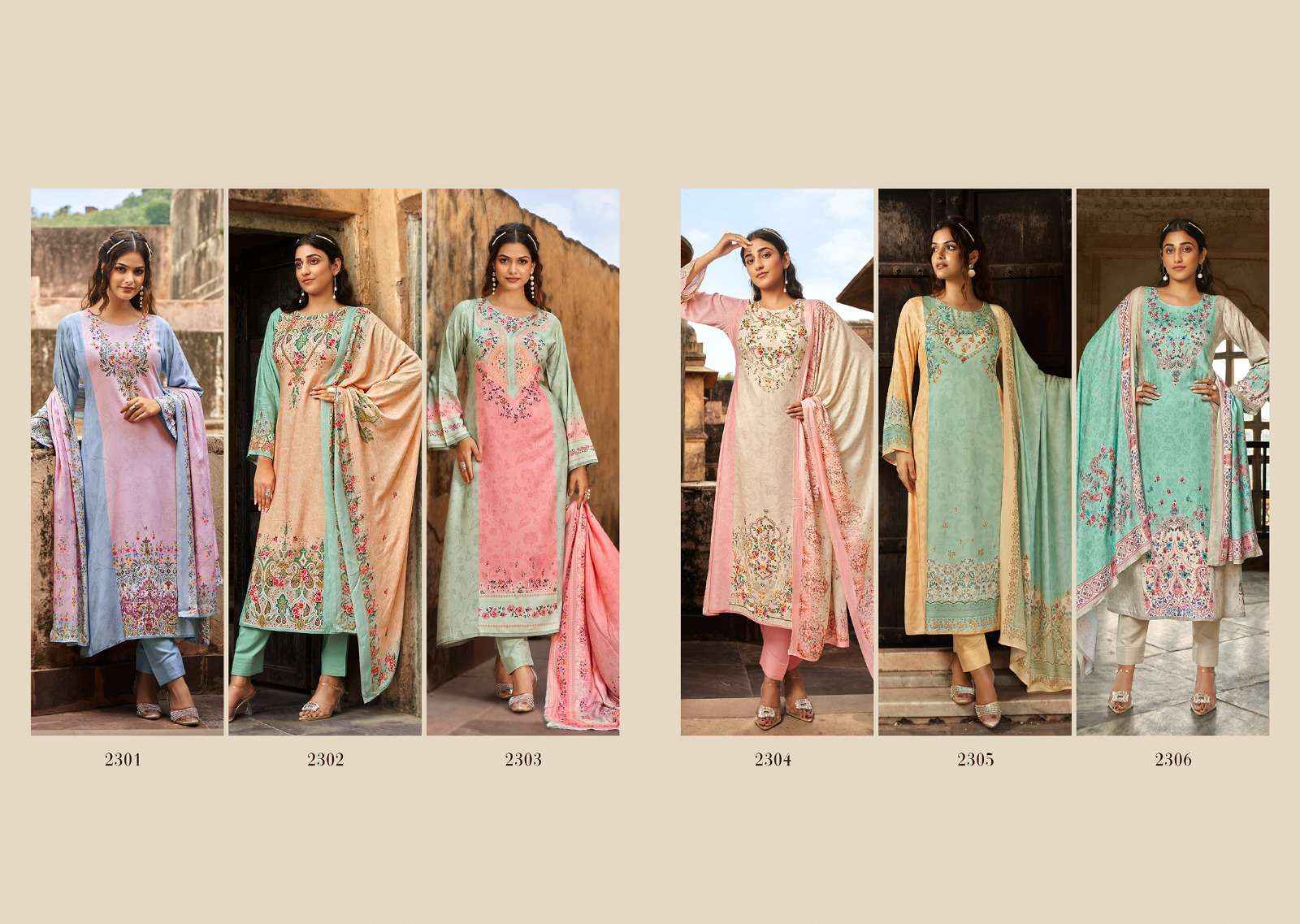 Rupali Fashion Fitoor Vol 3 Wholesale Ladies Pashmina Dress Material ( 6 Pcs Catalogue )