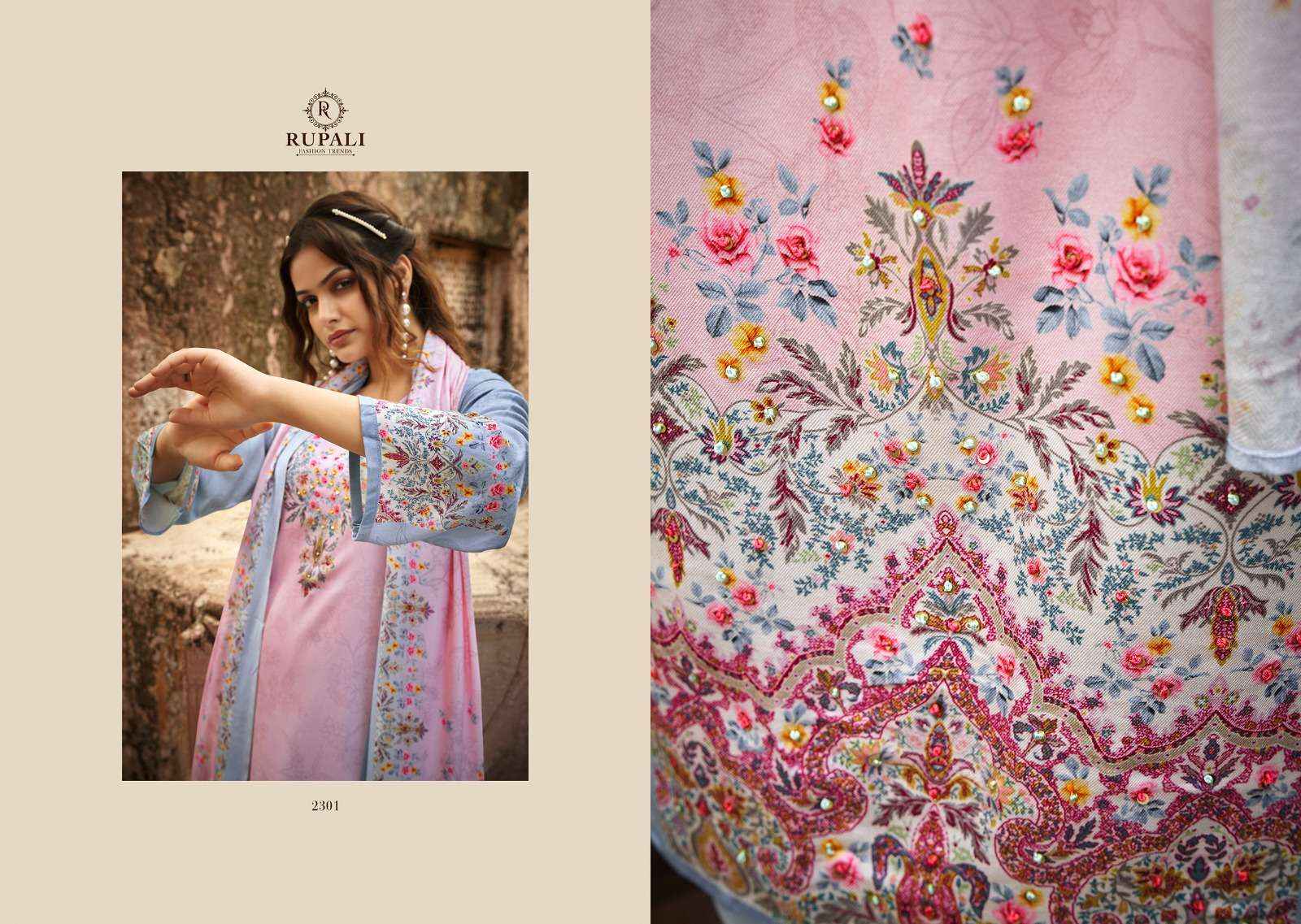 Rupali Fashion Fitoor Vol 3 Wholesale Ladies Pashmina Dress Material ( 6 Pcs Catalogue )