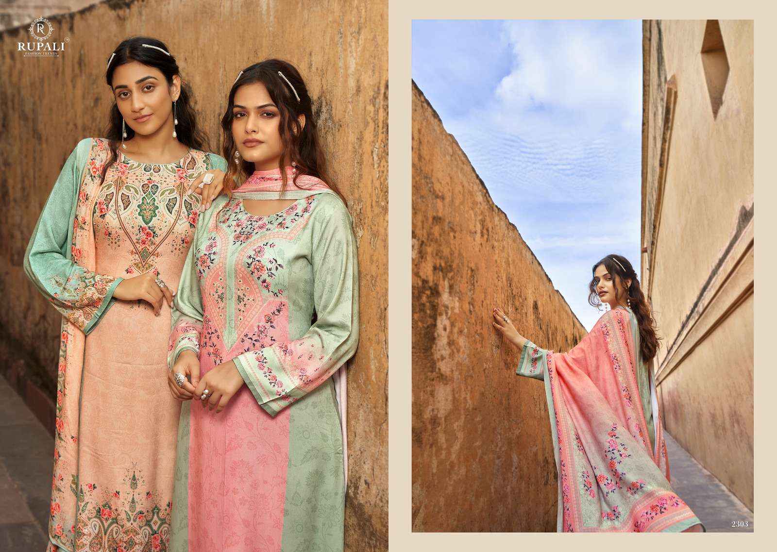 Rupali Fashion Fitoor Vol 3 Wholesale Ladies Pashmina Dress Material ( 6 Pcs Catalogue )
