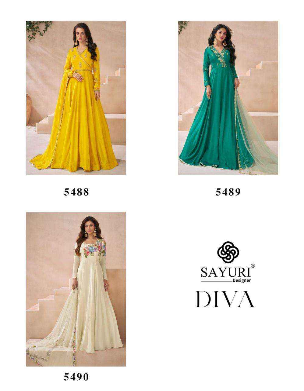 Sayuri Designer Diva Wholesale Designer Gown ( 3 Pcs Catalogue )