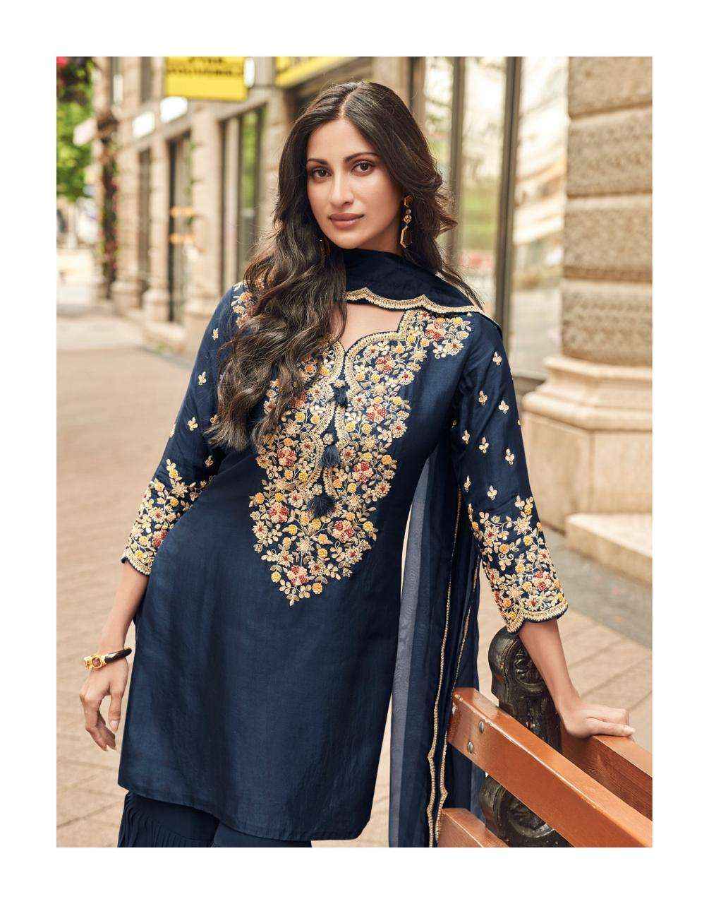 Sayuri Designer Ishani 5595 To 5597 Designer Partywear Gharara Suits ( 3 Pcs Catalogue )
