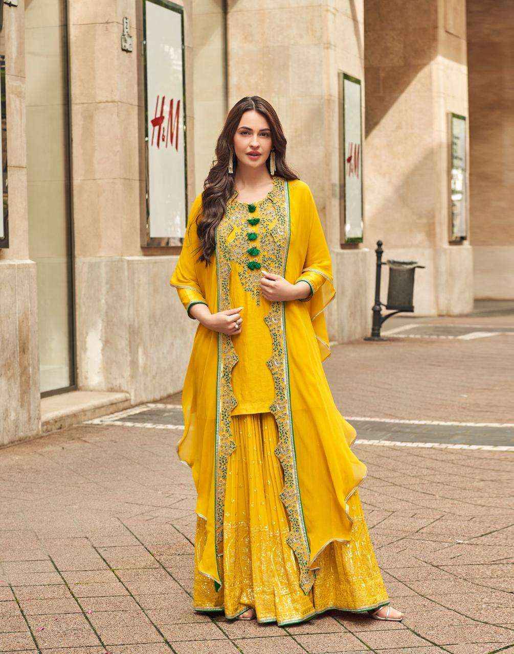 Sayuri Designer Ishani 5595 To 5597 Designer Partywear Gharara Suits ( 3 Pcs Catalogue )