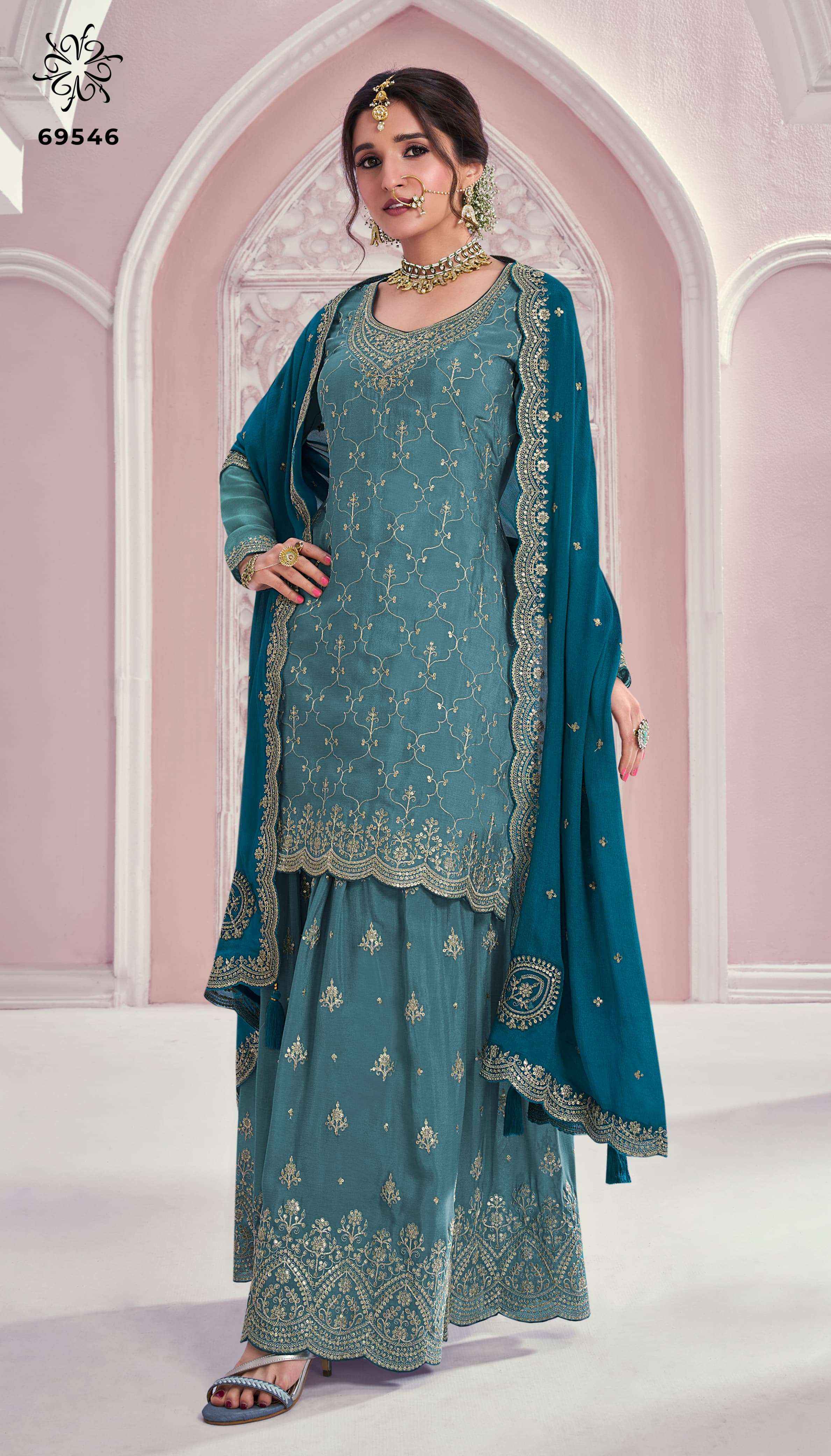 VINAY FASHION KULEESH RANGRASIYA HIT LIST PARTY WEAR SUITS ( 6 PCS CATALOG )