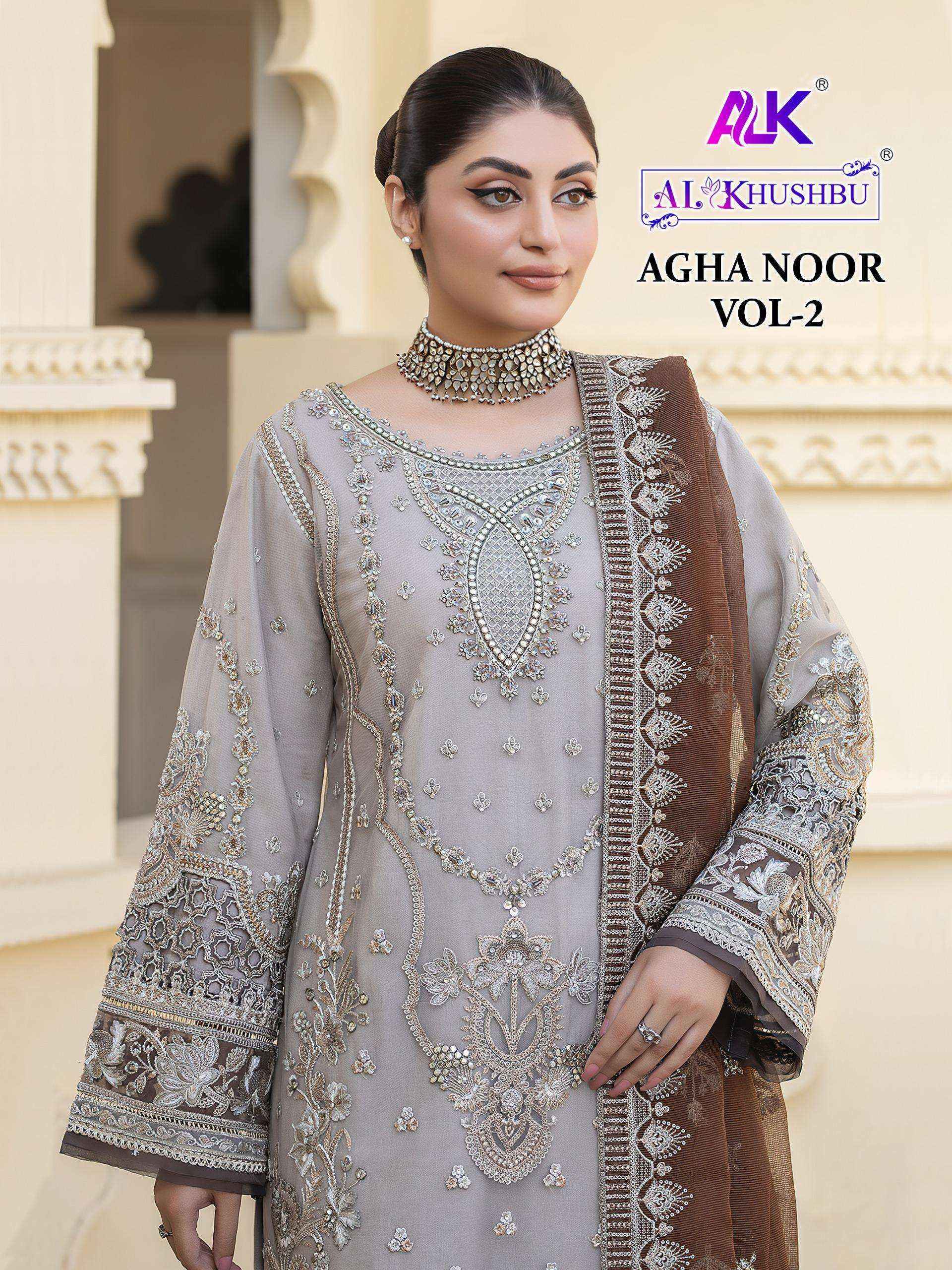 Al Khushbu Agha Noor 2 Georgette Pakistani suits Wholesale Price ( 3 pcs Catalogue )