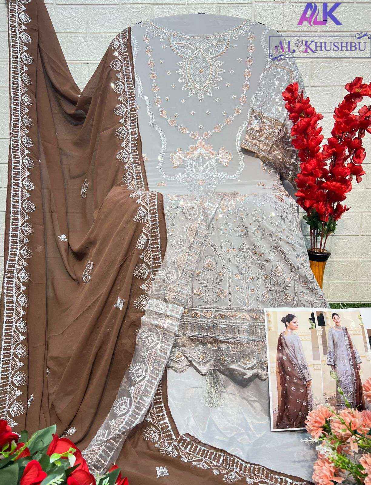 Al Khushbu Agha Noor 2 Georgette Pakistani suits Wholesale Price ( 3 pcs Catalogue )