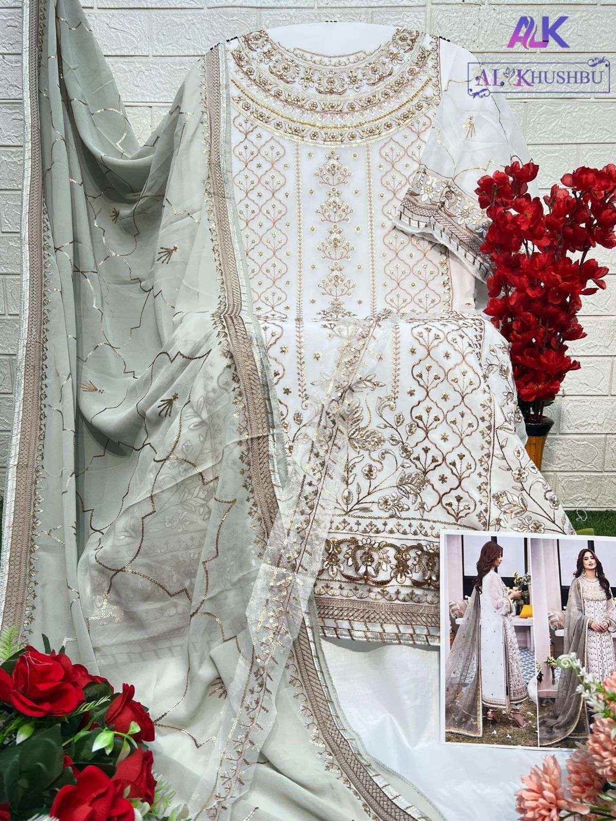 Al Khushbu Agha Noor 2 Georgette Pakistani suits Wholesale Price ( 3 pcs Catalogue )