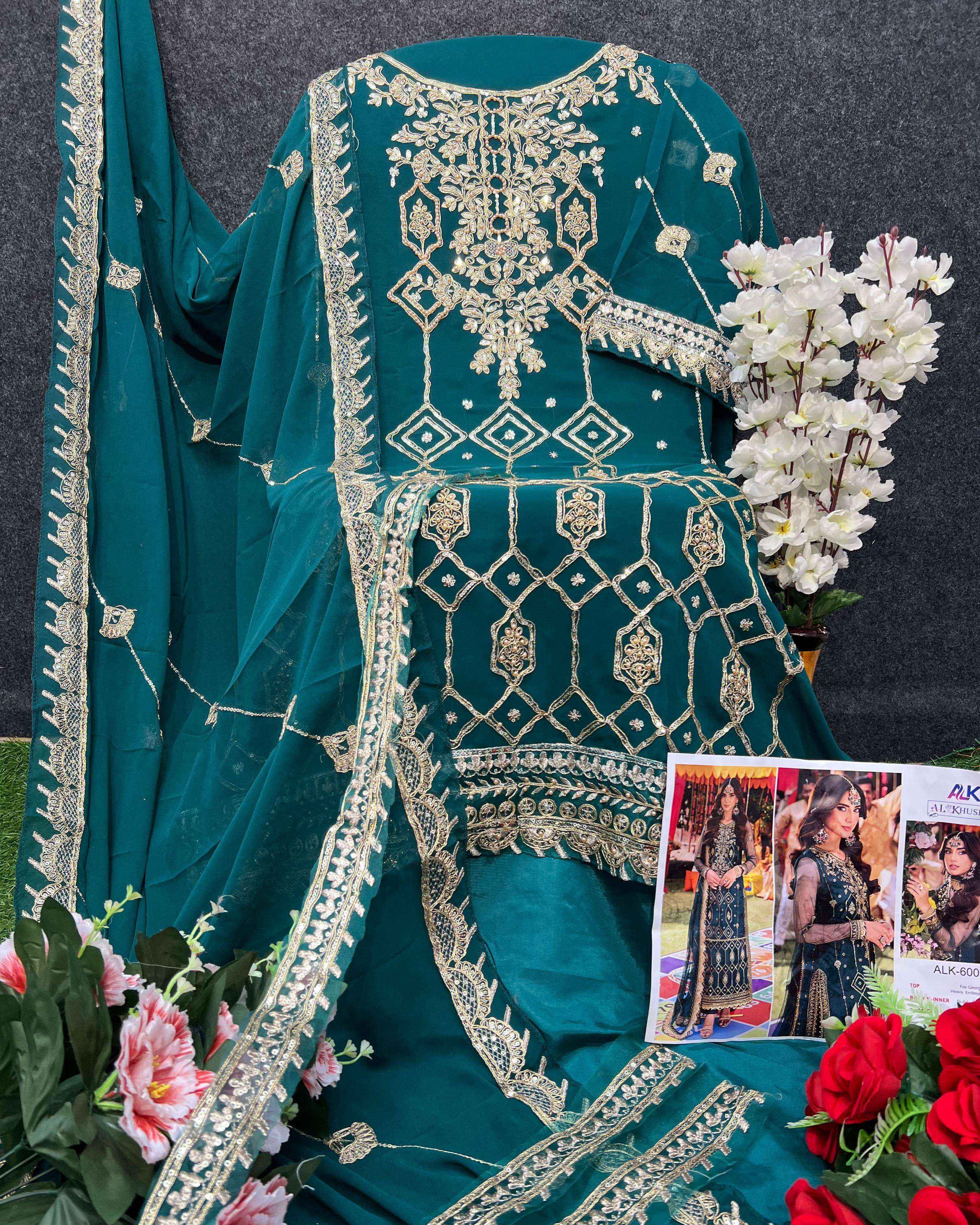 Al Khushbu Zahra Rubab Vol 3 Georgette Dress Material Wholesale Price ( 3 Pcs Catalog )