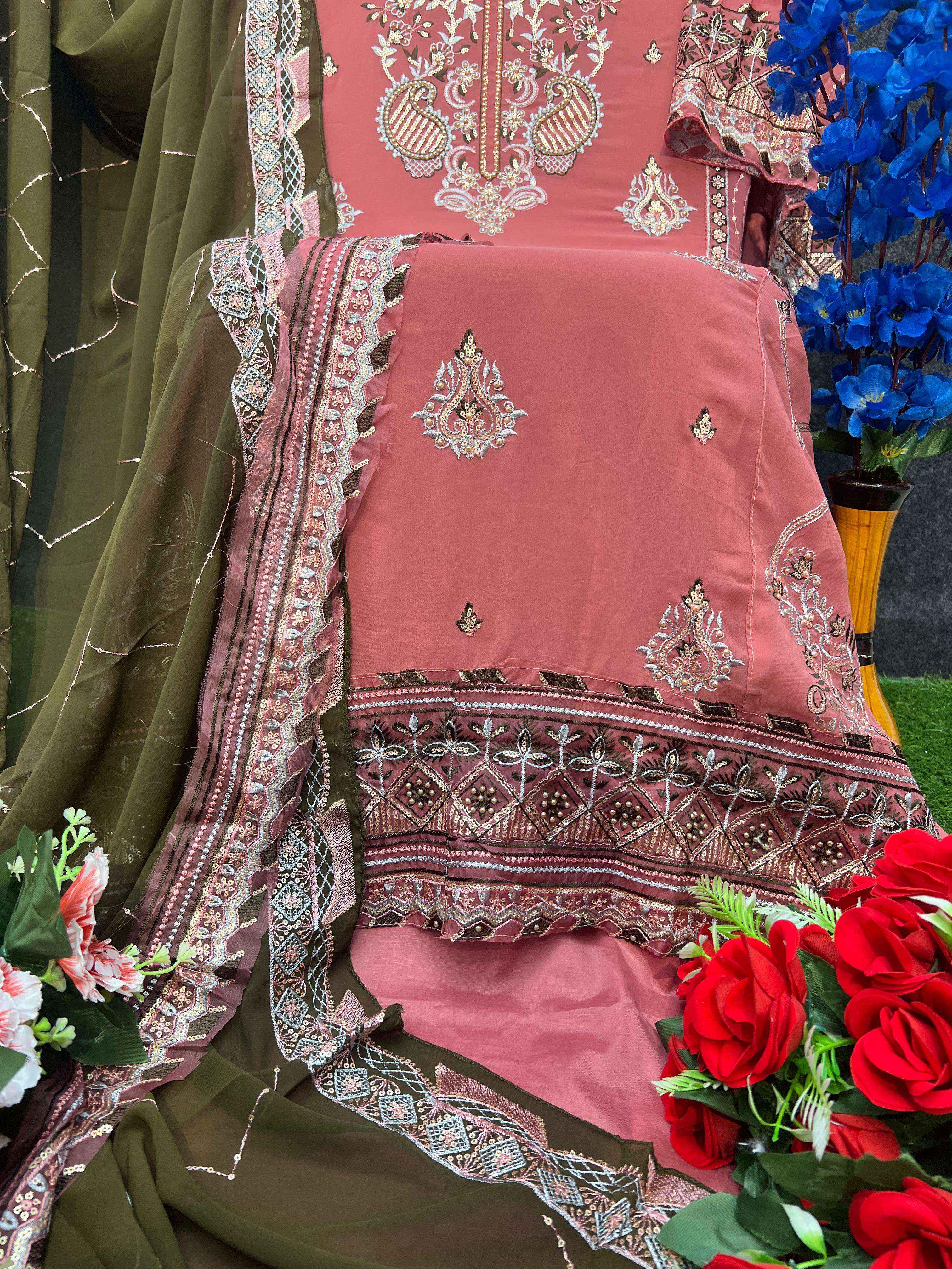 Al Khushbu Zahra Rubab Vol 3 Georgette Dress Material Wholesale Price ( 3 Pcs Catalog )