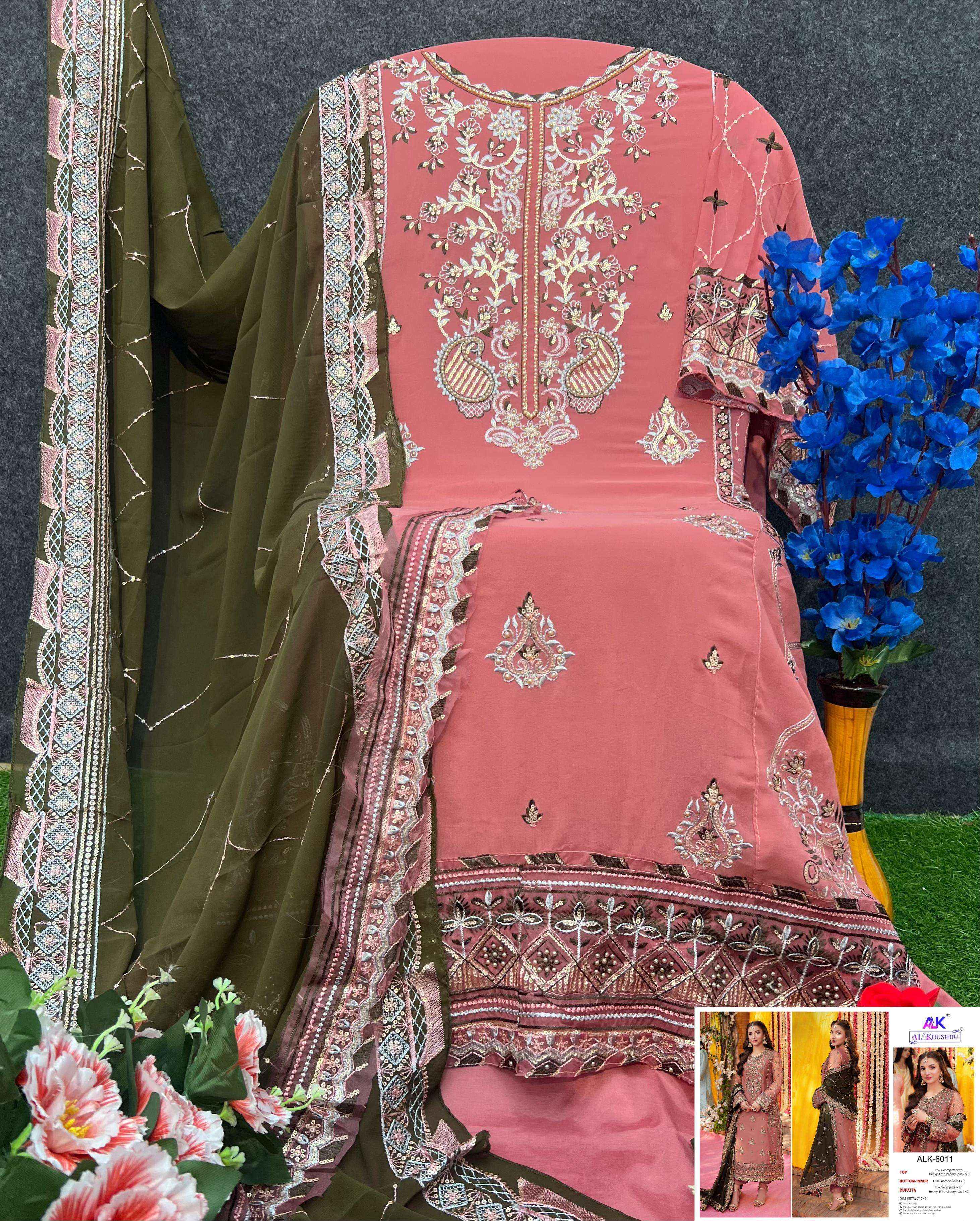 Al Khushbu Zahra Rubab Vol 3 Georgette Dress Material Wholesale Price ( 3 Pcs Catalog )