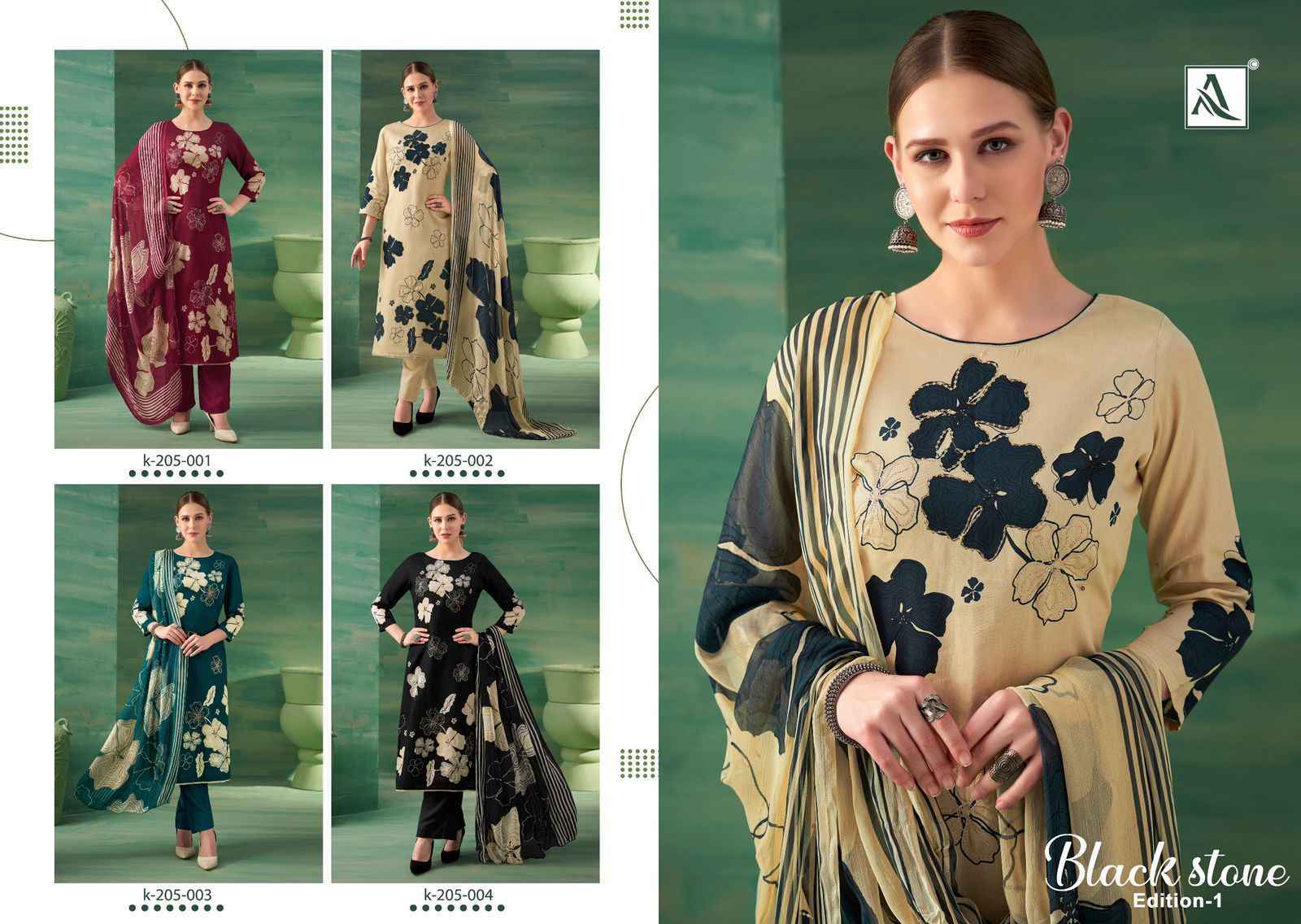 Alok Black Stone Zam Dress Material Wholesale Price ( 4 Pcs Catalog )