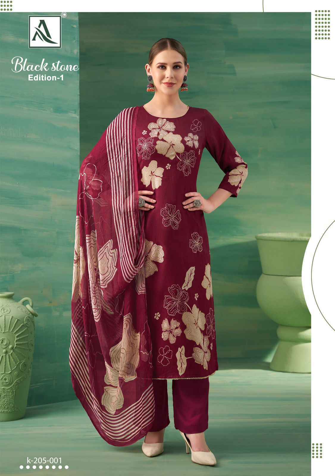 Alok Black Stone Zam Dress Material Wholesale Price ( 4 Pcs Catalog )