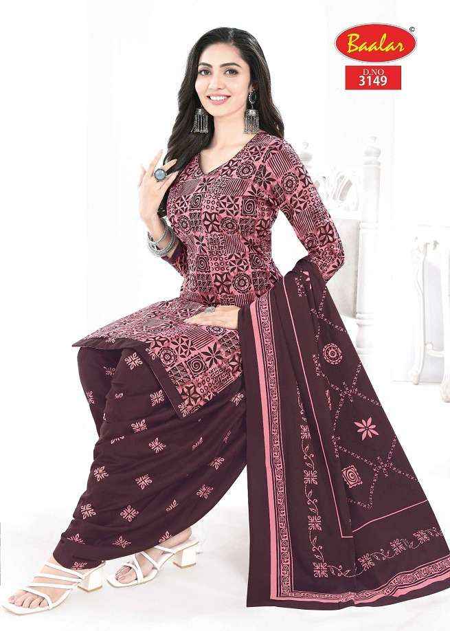 Baalar Cotton Zaara Patiyala Vol 31 Wholesale Pure Cotton Salwar Suits ( 18 Pcs Catalogue )