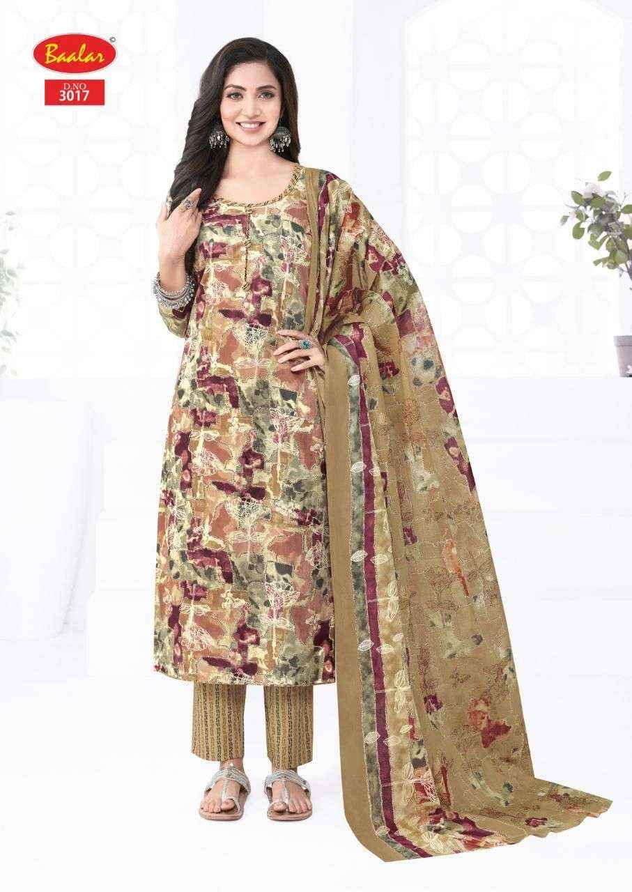 BAALAR KASHMIR COTTON VOL 3 WHOLESALE LAWN COTTON DRESS MATERIAL ( 12 PCS CATALOGUE )