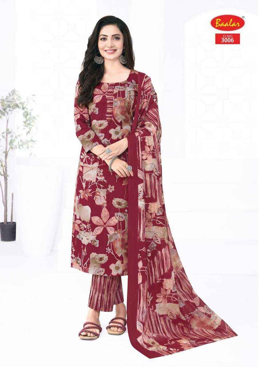 BAALAR KASHMIR COTTON VOL 3 WHOLESALE LAWN COTTON DRESS MATERIAL ( 12 PCS CATALOGUE )