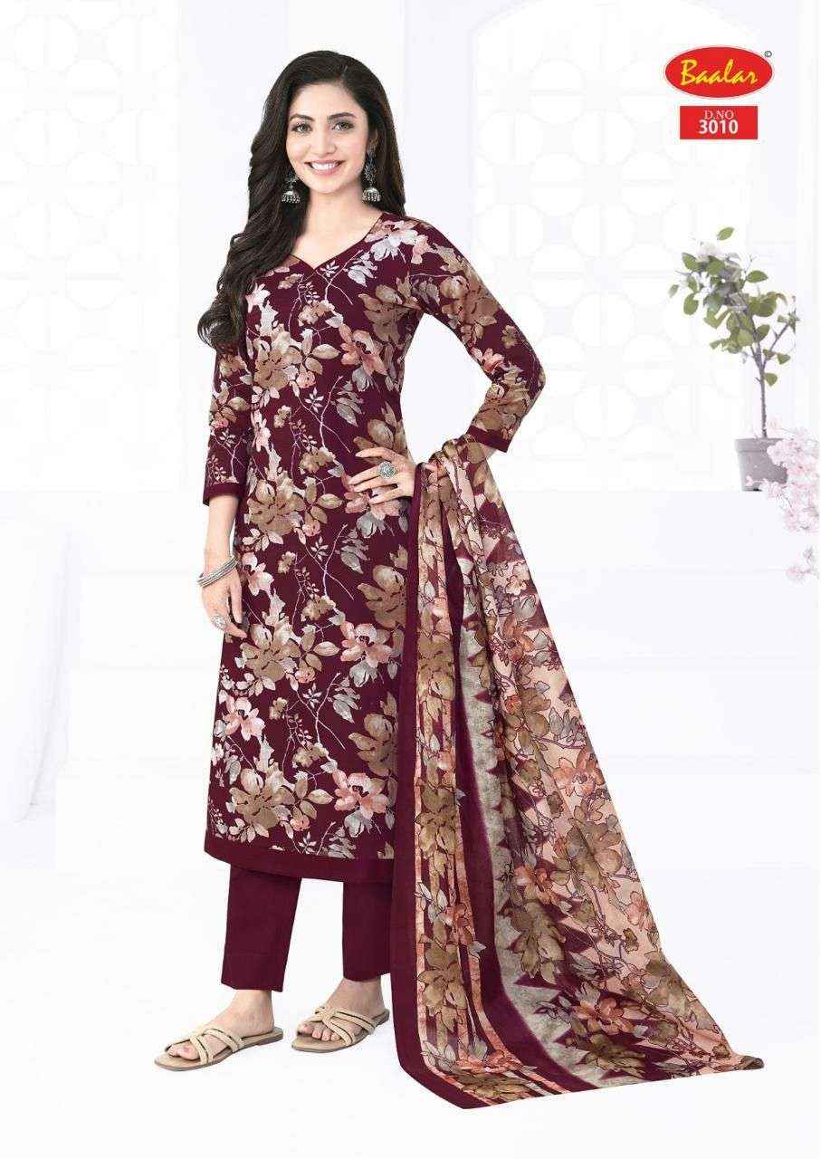 BAALAR KASHMIR COTTON VOL 3 WHOLESALE LAWN COTTON DRESS MATERIAL ( 12 PCS CATALOGUE )