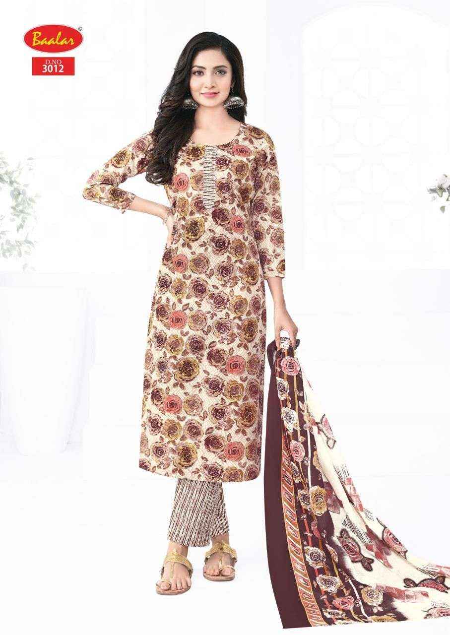 BAALAR KASHMIR COTTON VOL 3 WHOLESALE LAWN COTTON DRESS MATERIAL ( 12 PCS CATALOGUE )