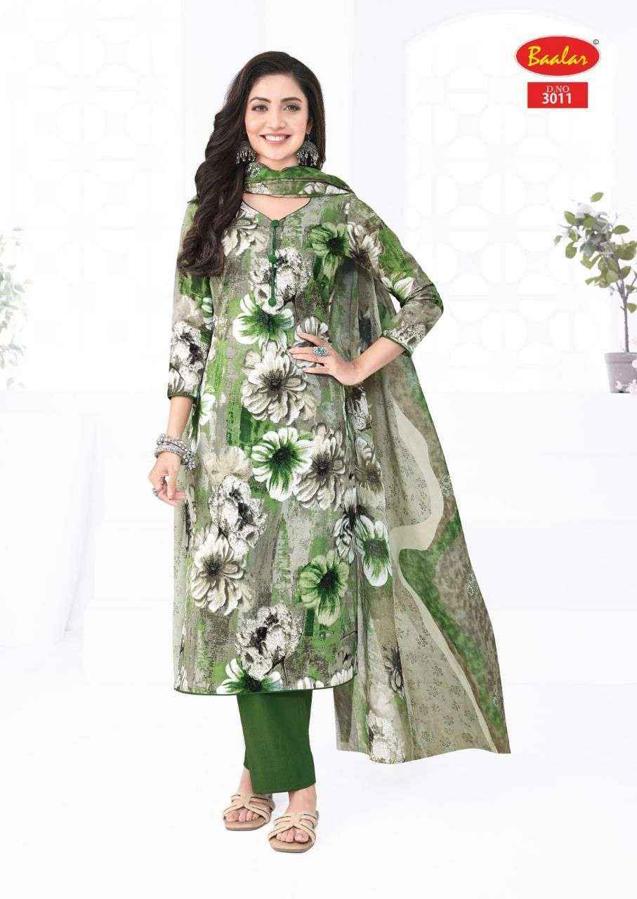 BAALAR KASHMIR COTTON VOL 3 WHOLESALE LAWN COTTON DRESS MATERIAL ( 12 PCS CATALOGUE )