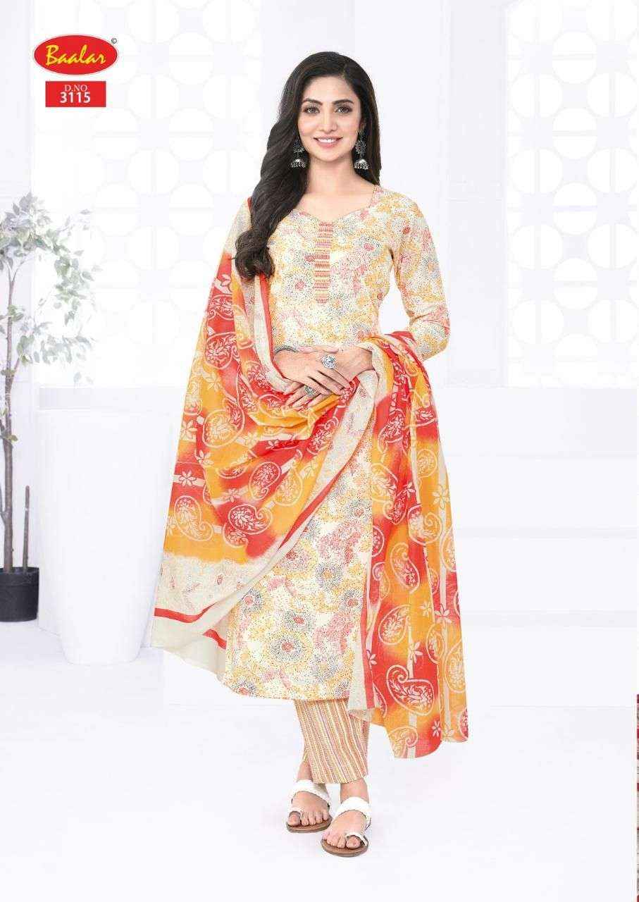 BAALAR KASHMIR COTTON VOL 3 WHOLESALE LAWN COTTON DRESS MATERIAL ( 12 PCS CATALOGUE )