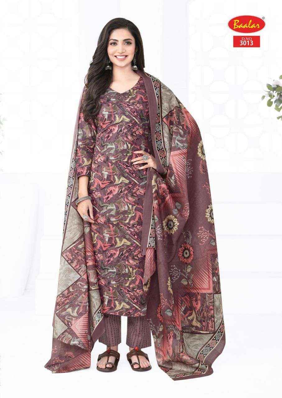BAALAR KASHMIR COTTON VOL 3 WHOLESALE LAWN COTTON DRESS MATERIAL ( 12 PCS CATALOGUE )