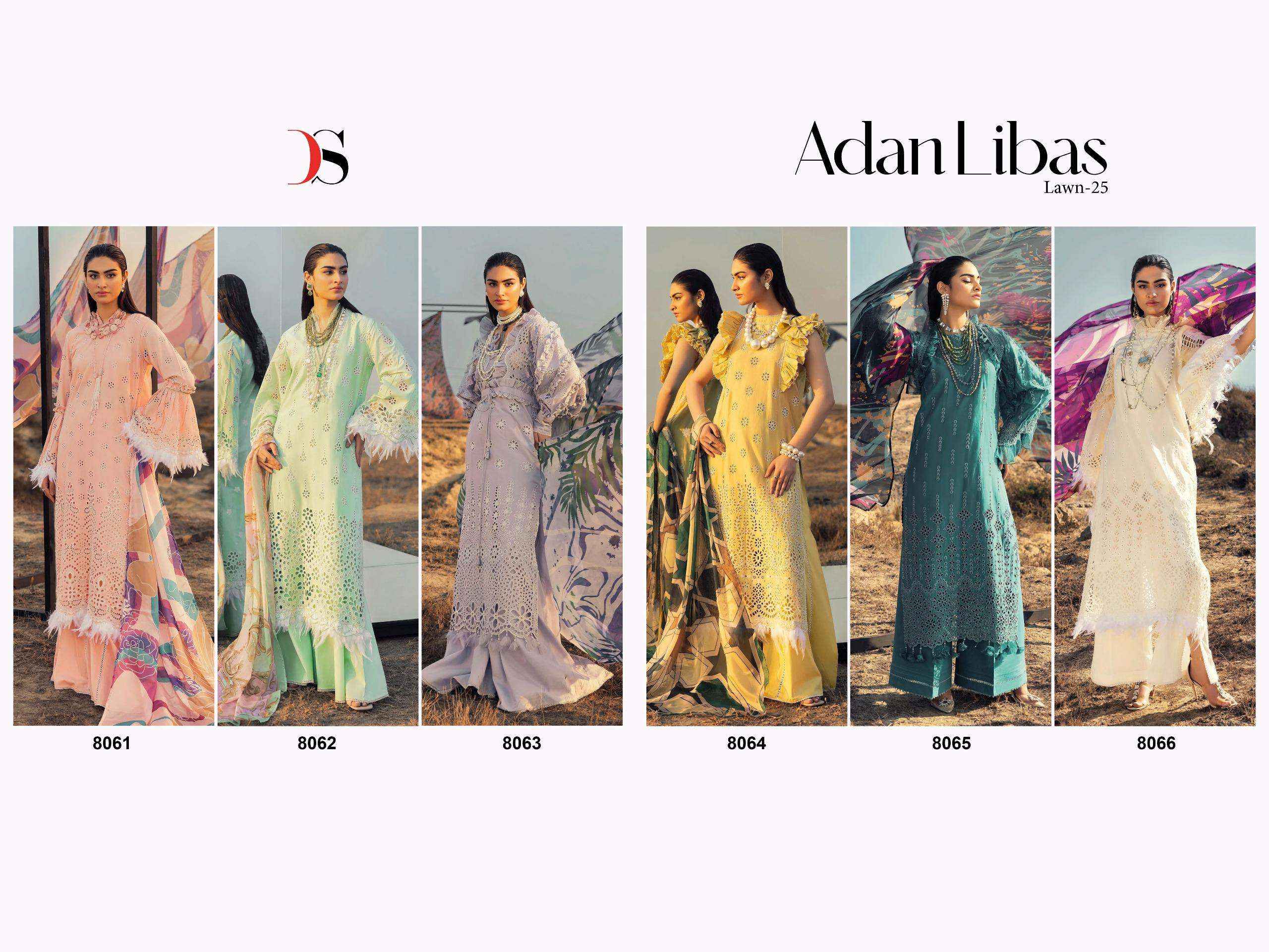 DEEPSY SUITS ADAN LIBAS LAWN 25 WHOLESALE COTTON PAKISTANI SUITS ( 6 PCS CATALOGUE )
