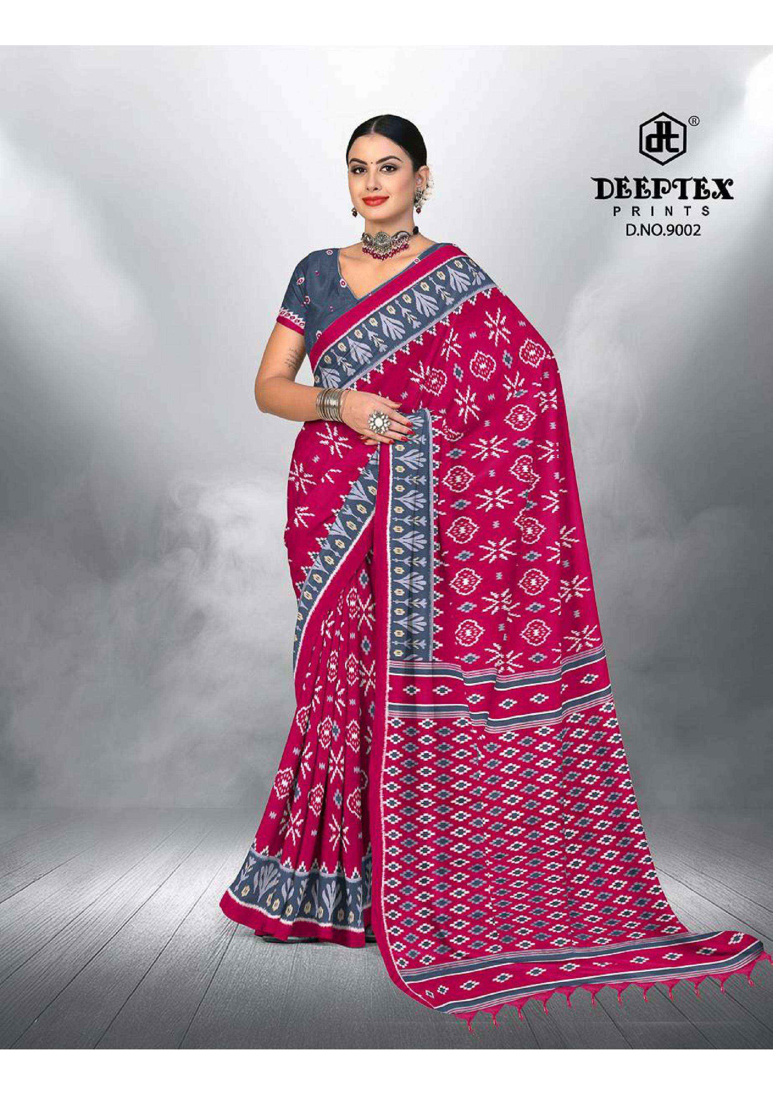 DEEPTEX PRINTS IKKAT SPECIAL VOL 9 PURE COTTON PRINTED SAREES ( 10 PCS CATALOGUE )