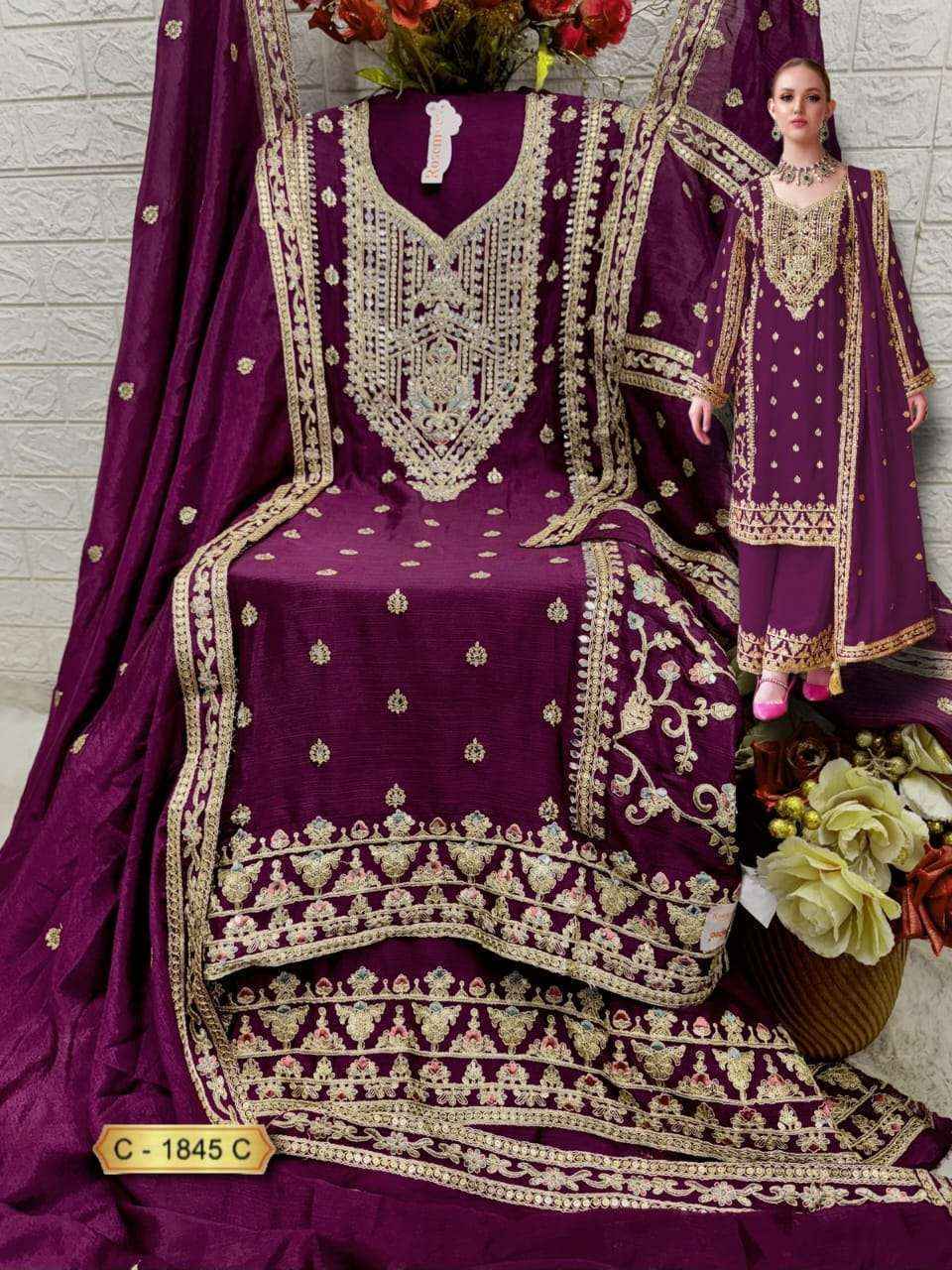 Fepic Rosemeen C 1845 Wholesale Chinon Dress Material ( 3 pcs Catalogue )