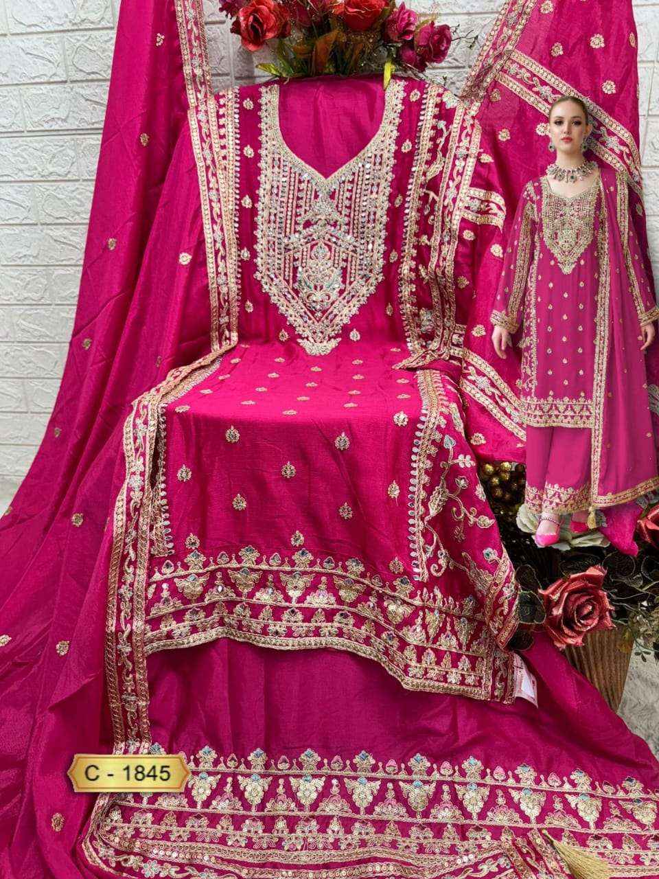 Fepic Rosemeen C 1845 Wholesale Chinon Dress Material ( 3 pcs Catalogue )