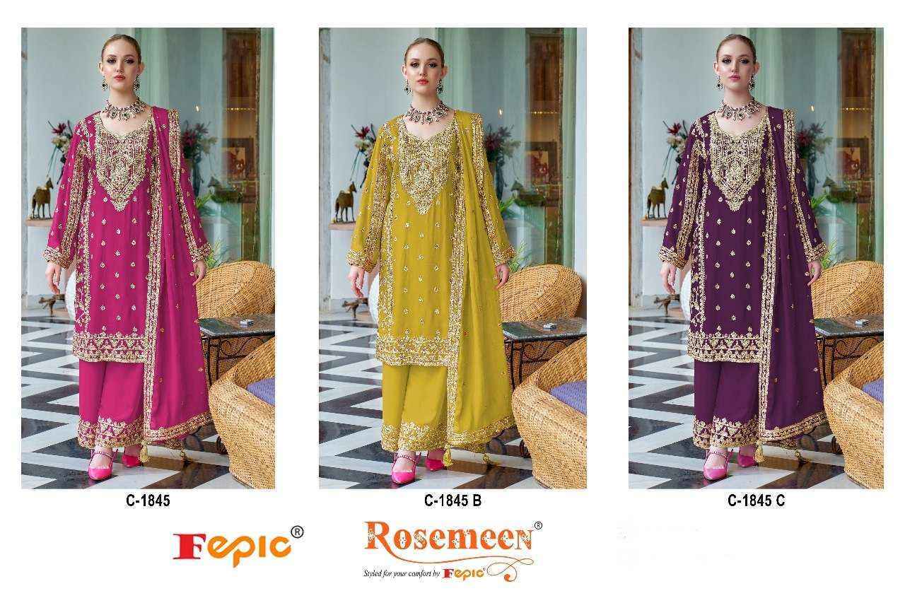 Fepic Rosemeen C 1845 Wholesale Chinon Dress Material ( 3 pcs Catalogue )