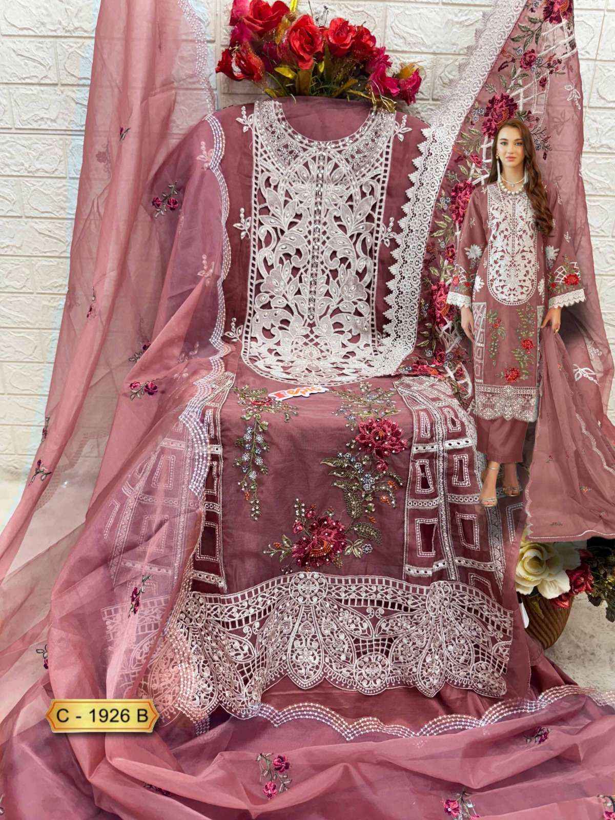 Fepic Rosemeen C 1926 Wholesale Organza Dress Material ( 3 pcs Catalogue )