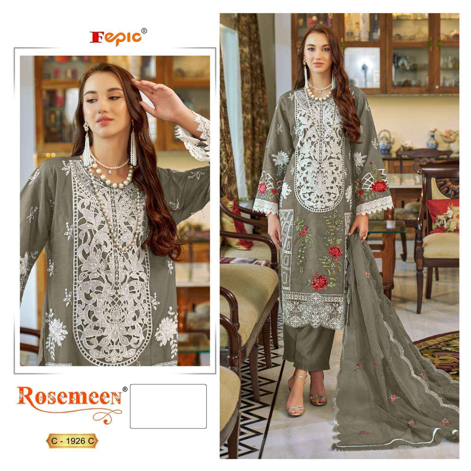 Fepic Rosemeen C 1926 Wholesale Organza Dress Material ( 3 pcs Catalogue )