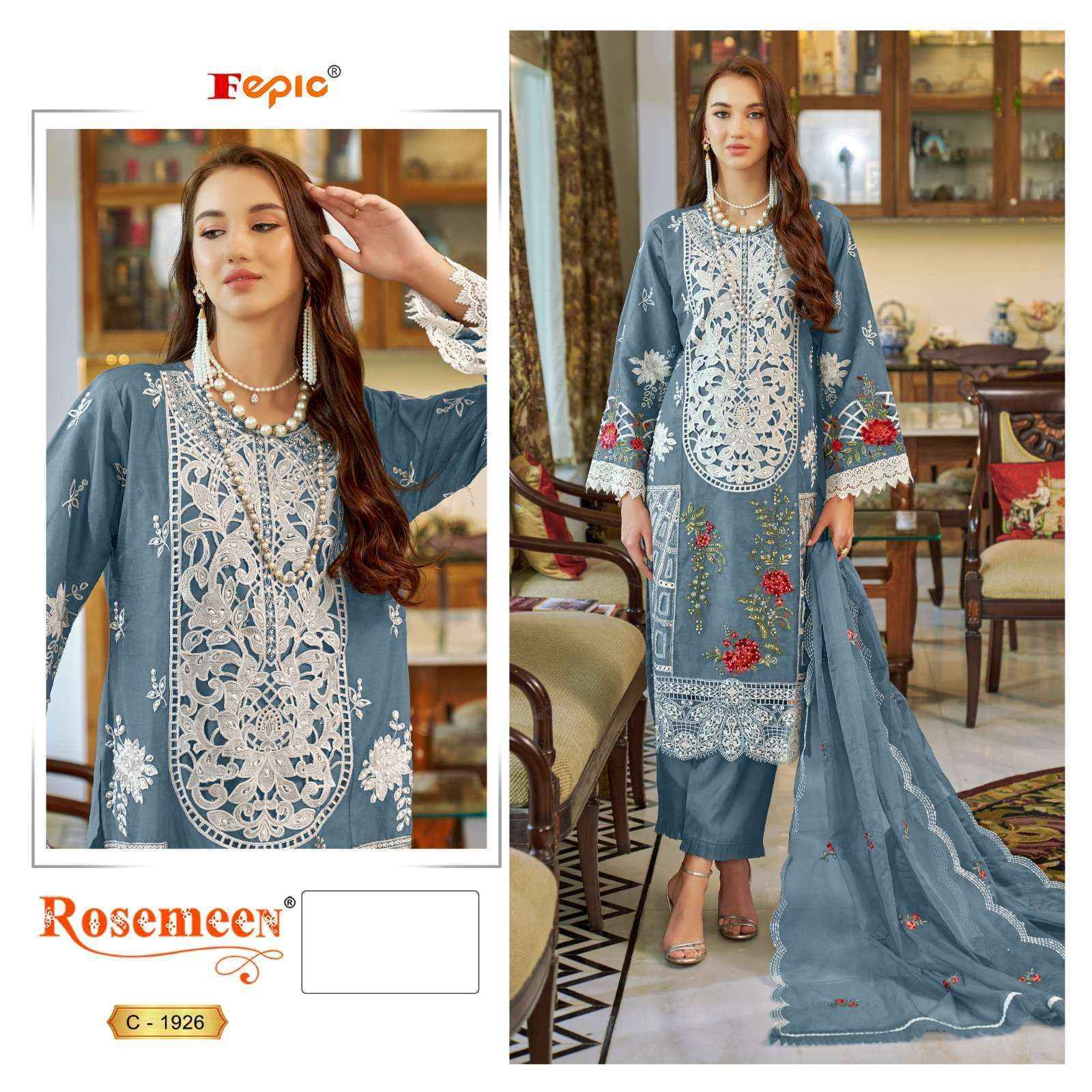 Fepic Rosemeen C 1926 Wholesale Organza Dress Material ( 3 pcs Catalogue )