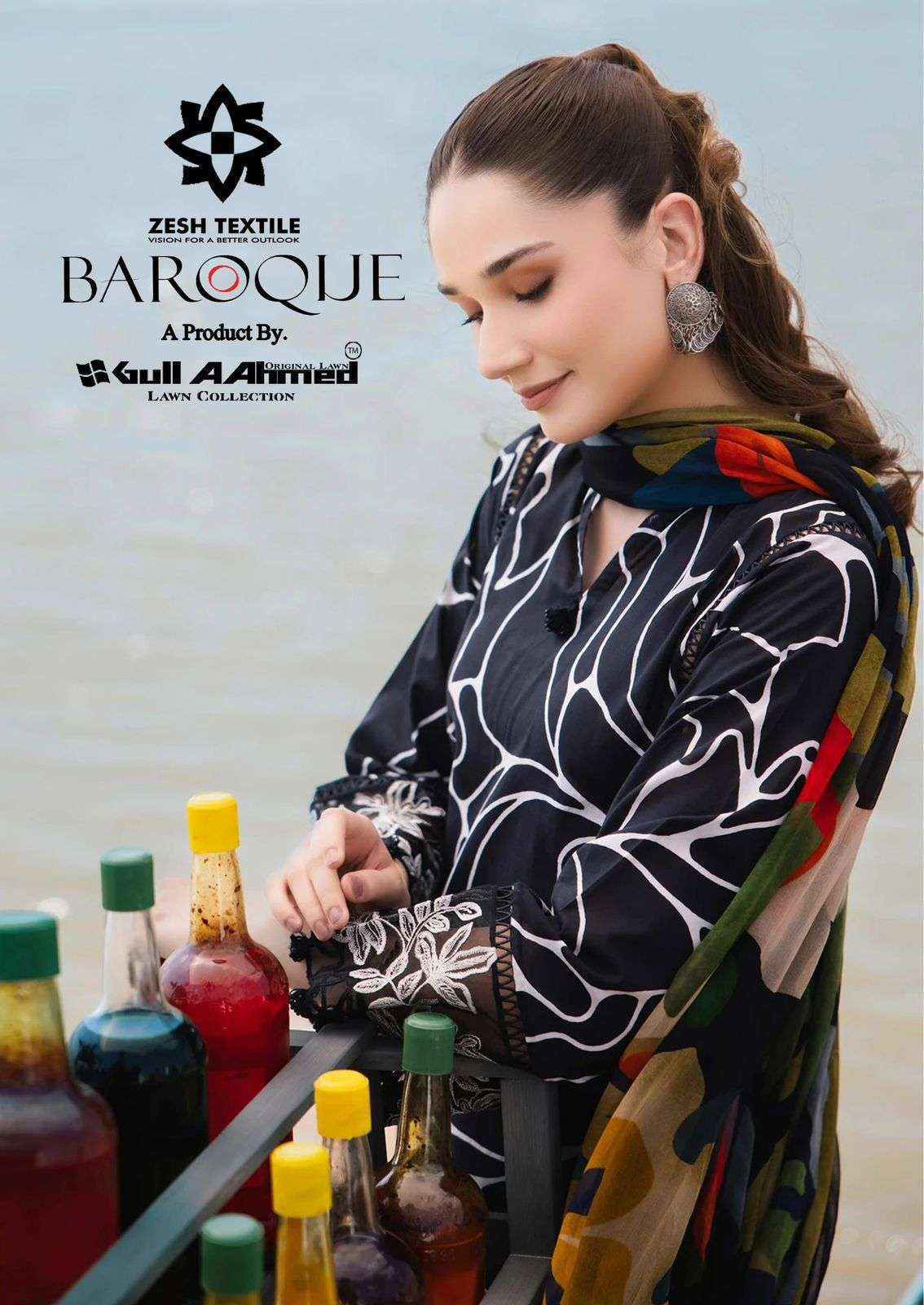 Gull Aahmed Baroque Wholesale Lawn Cotton Dress Material ( 6 pcs Catalogue )
